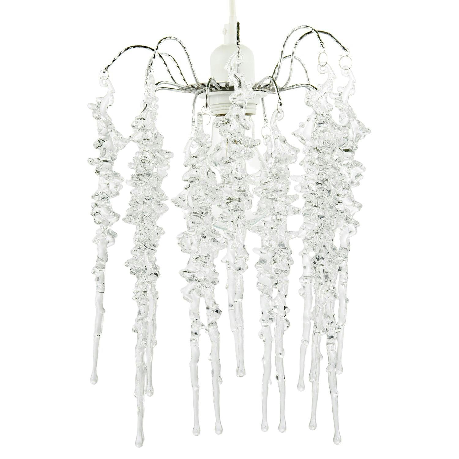 Rackhams Light Waterfall Style Pendant Shade With Cascading Clear Icicle Drops
