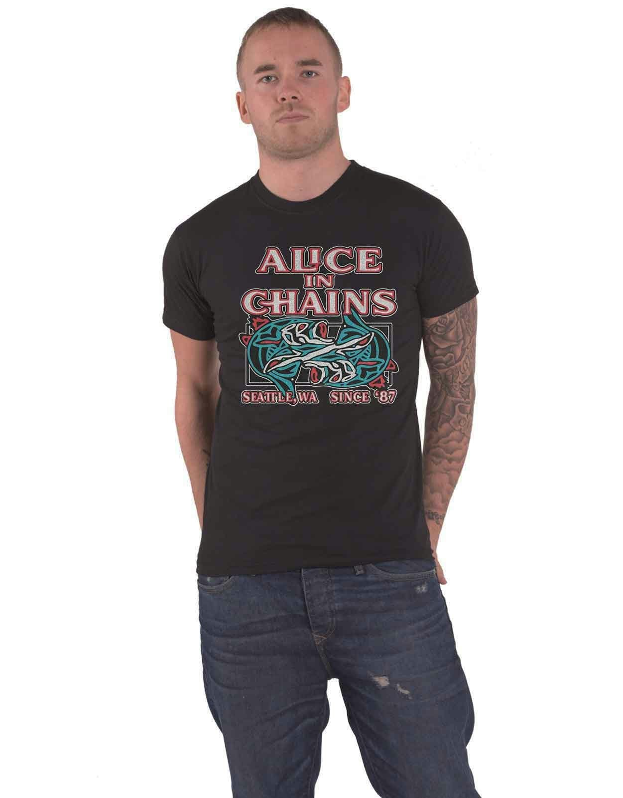 Paradiso Clothing Unisex Black Paradiso Alice In Chains Totem Fish T Shirt - Xxl