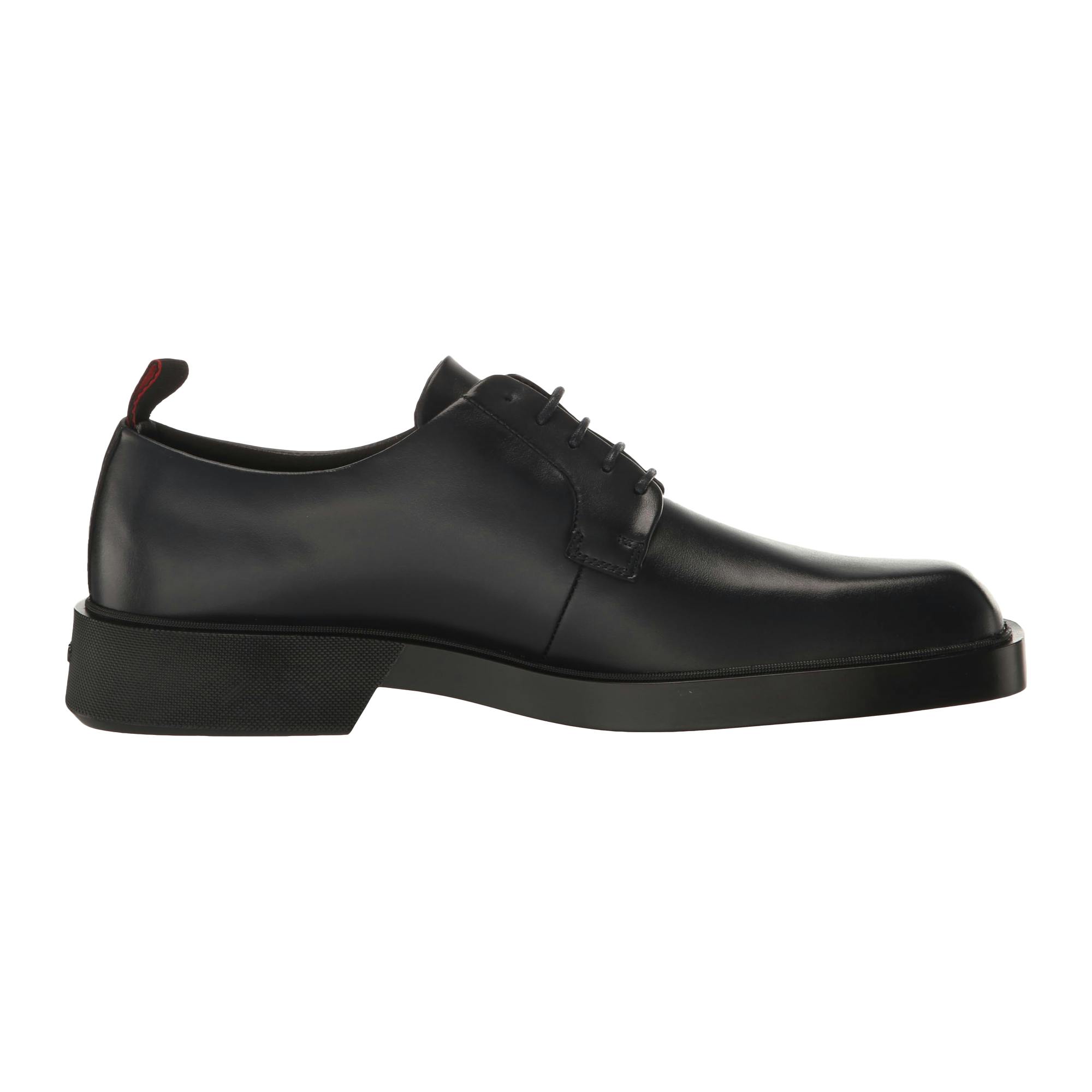 Hugo Men's Black Leather Flat Derby Shoes - 9 Uk - 100% Mixed