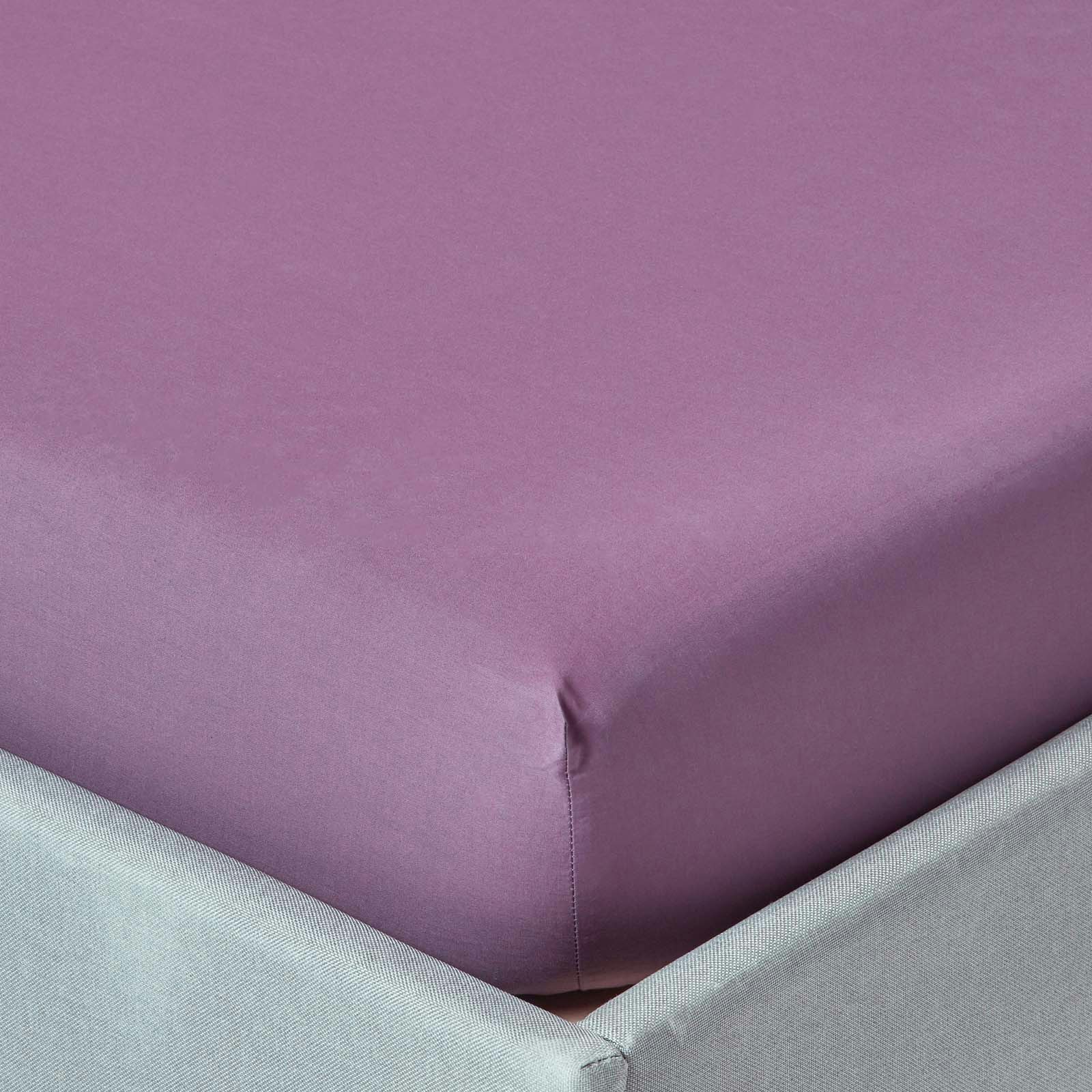 Rackhams Light Crisp & Cool 200 Tc Egyptian Cotton Percale Fitted Sheet – 46 Cm Extra Deep - Grape - Double