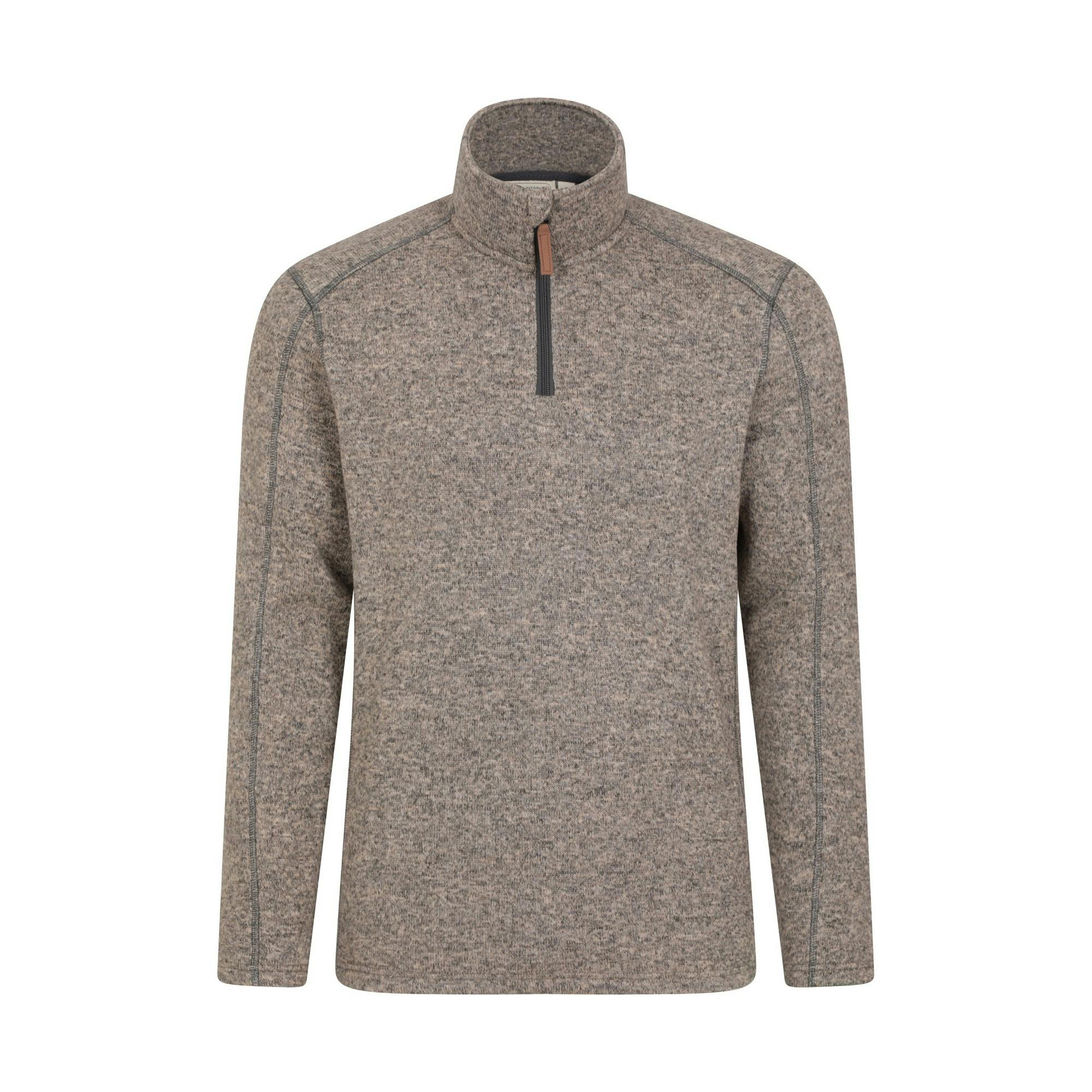 Mountain Warehouse Men's Beige Idris Ii Half Zip Fleece Top - 4XL - 100% Polyester