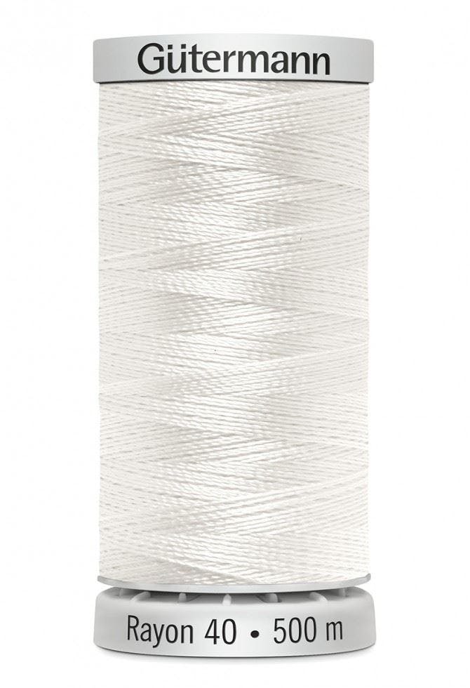 Gutermann No 40 Sulky Rayon Embroidery Thread 500M Rayon Thread Suitable For Embroidery - 1002 - 500 Metres