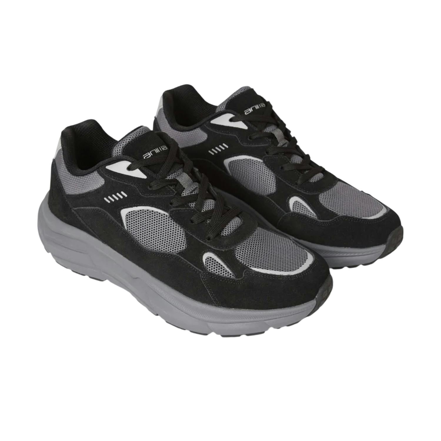 Animal Men's Dark/Grey Ezra Leather Everyday Trainers - 8 Uk - 100% Mixed