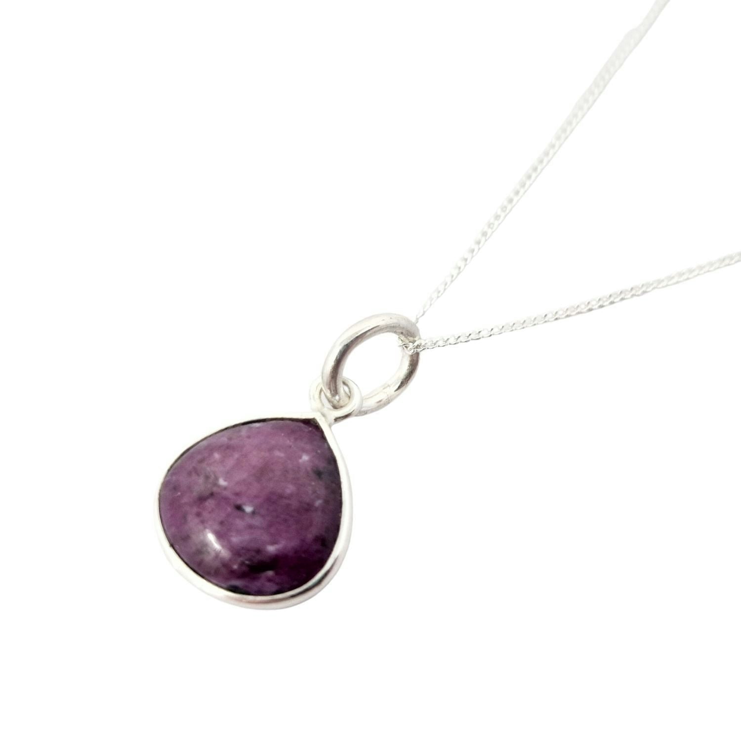 Harfi Silver Ruby July Birthstone Sterling Necklace
