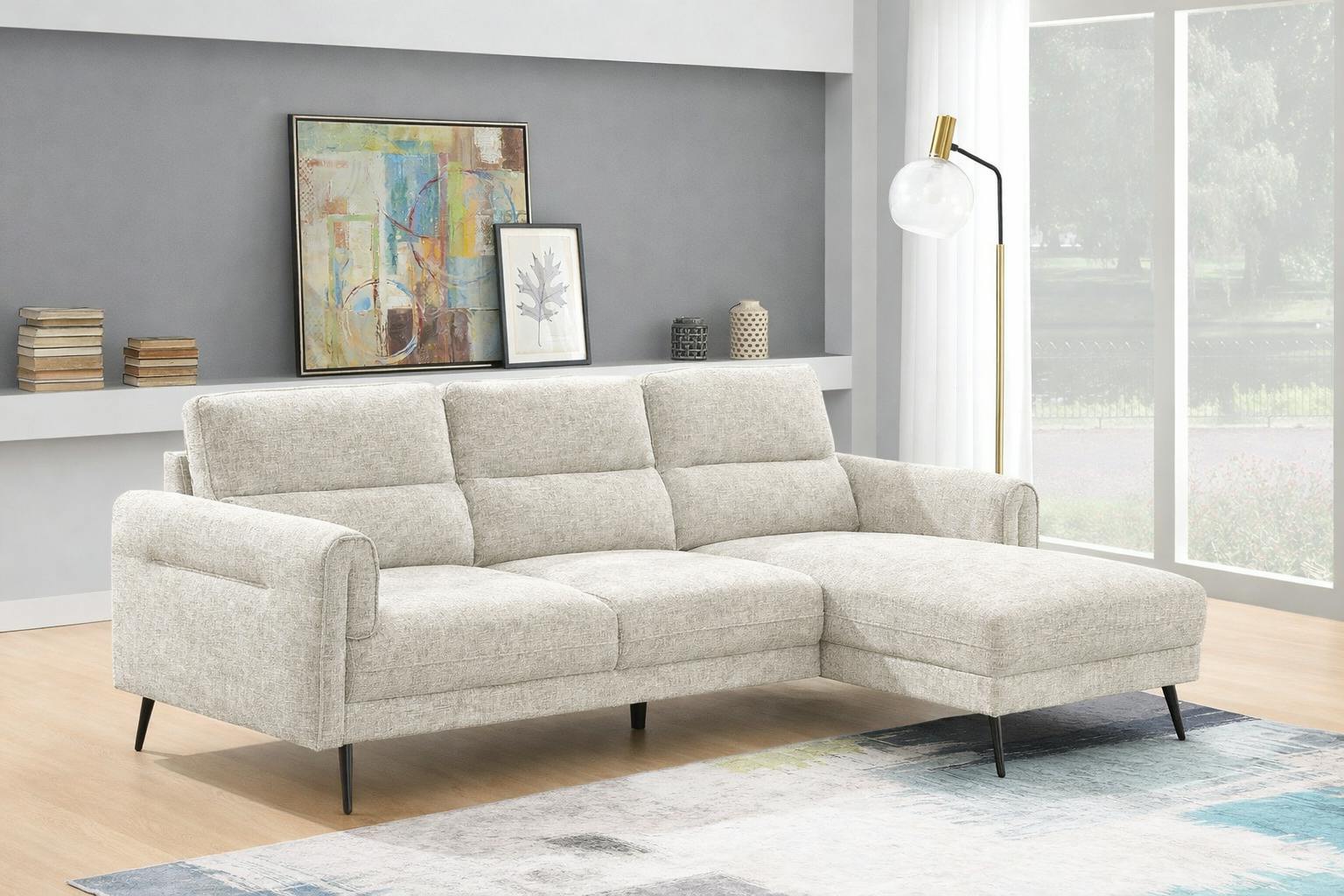 Rackhams Beige Newtown Right Hand Chaise Sofa