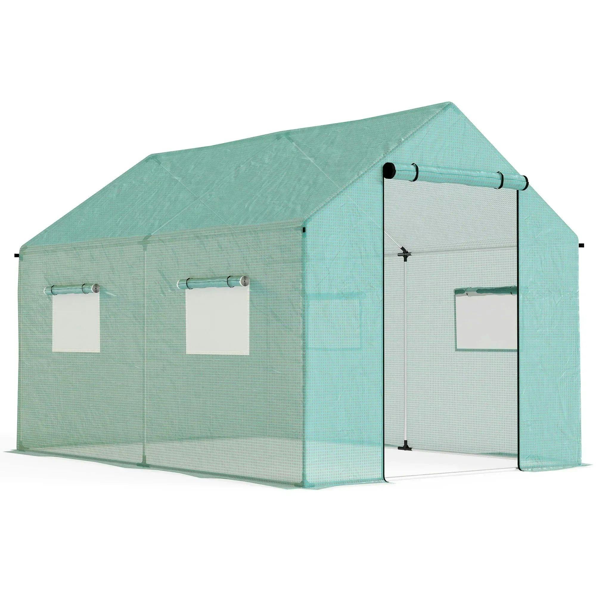 Outsunny Unisex Green Tunnel House W/ Uv-Resistant Pe Cover, Wide Door, 2 X 3(M) - Image 5