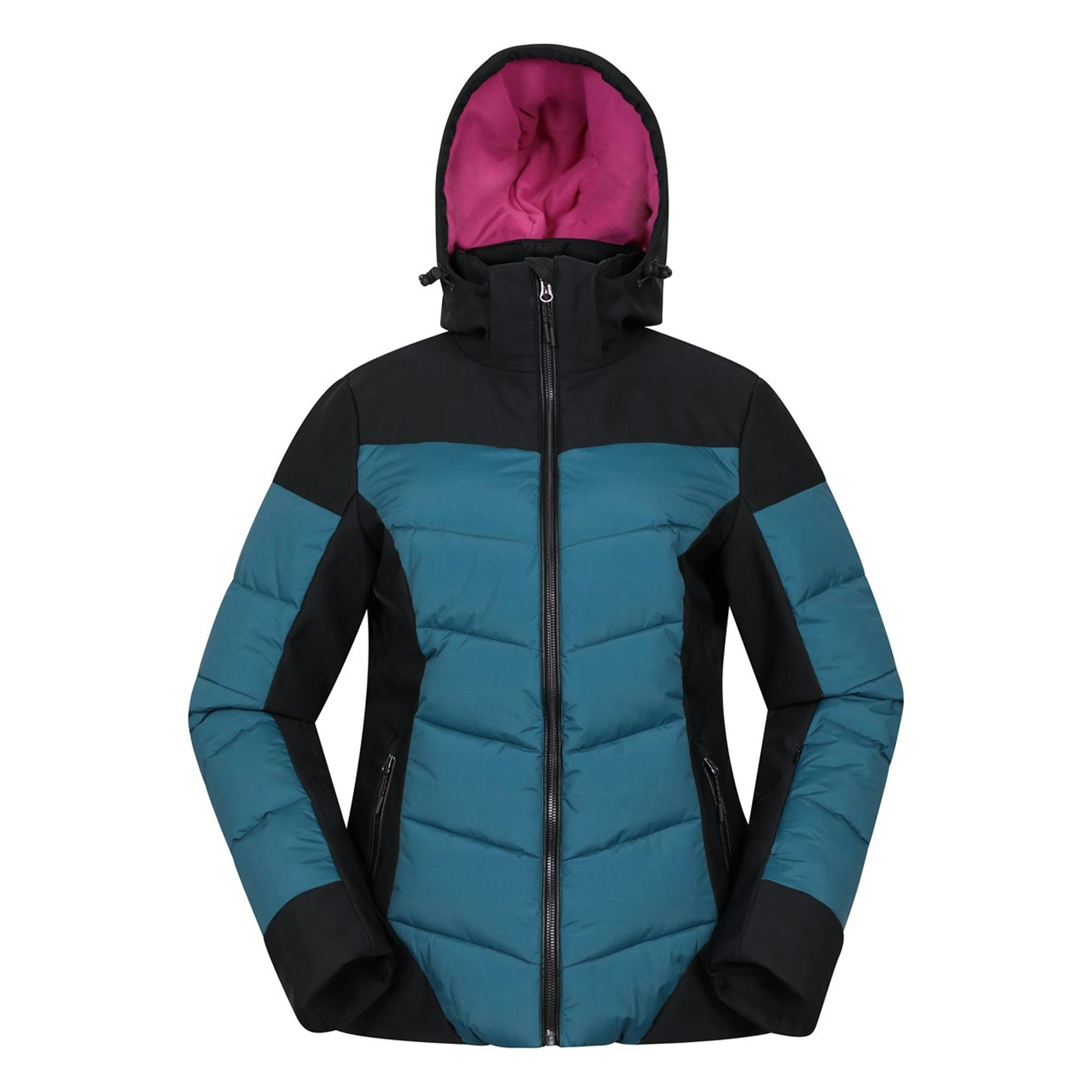 Mountain Warehouse Women's Dark/Green Resort Recco Padded Ski Jacket - 20 Uk - 78% Polyamide/22% Elastane