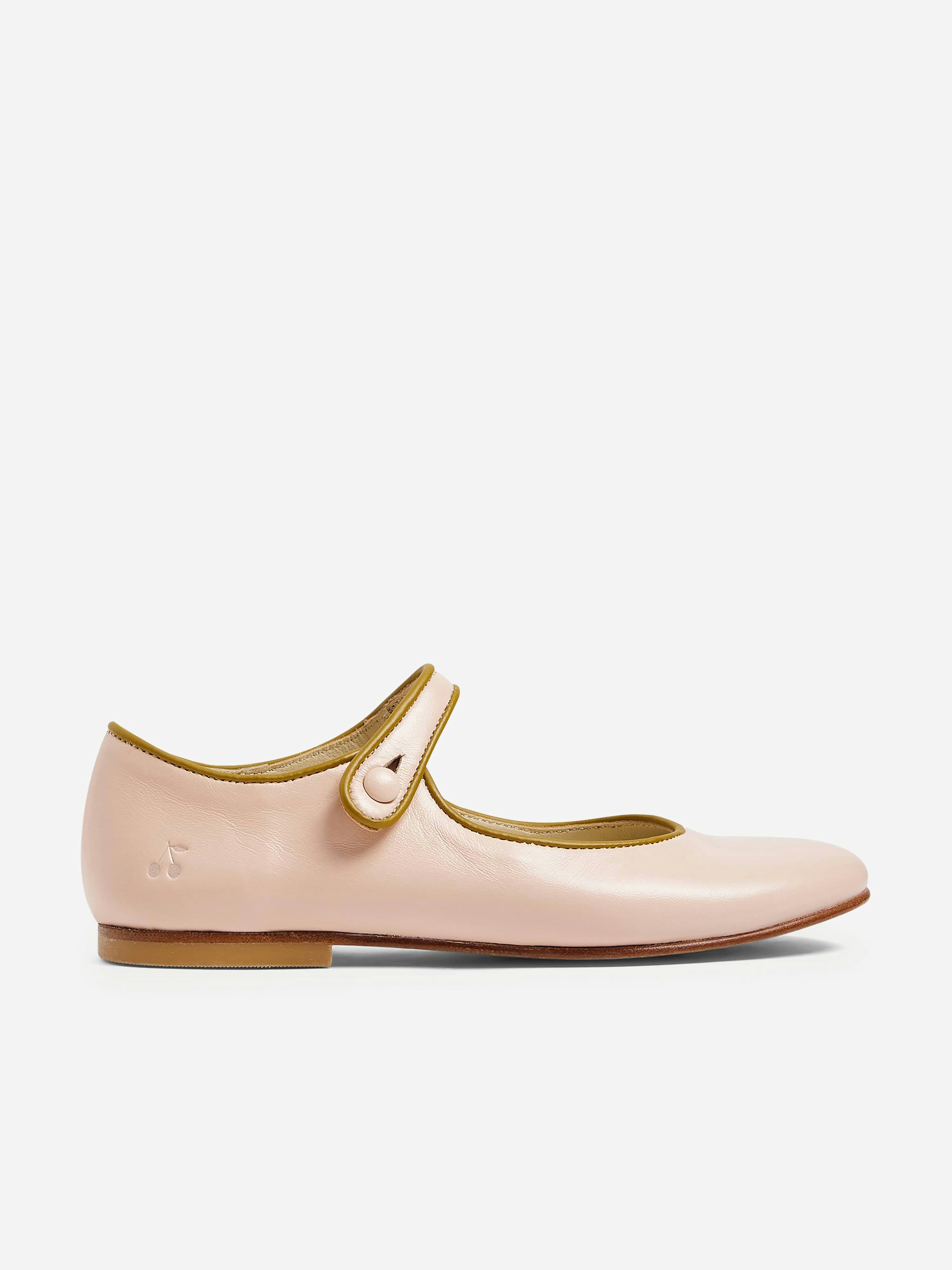 Bonpoint Girls Pink Leather Ella Ballerinas In - Eu 33 Uk 1