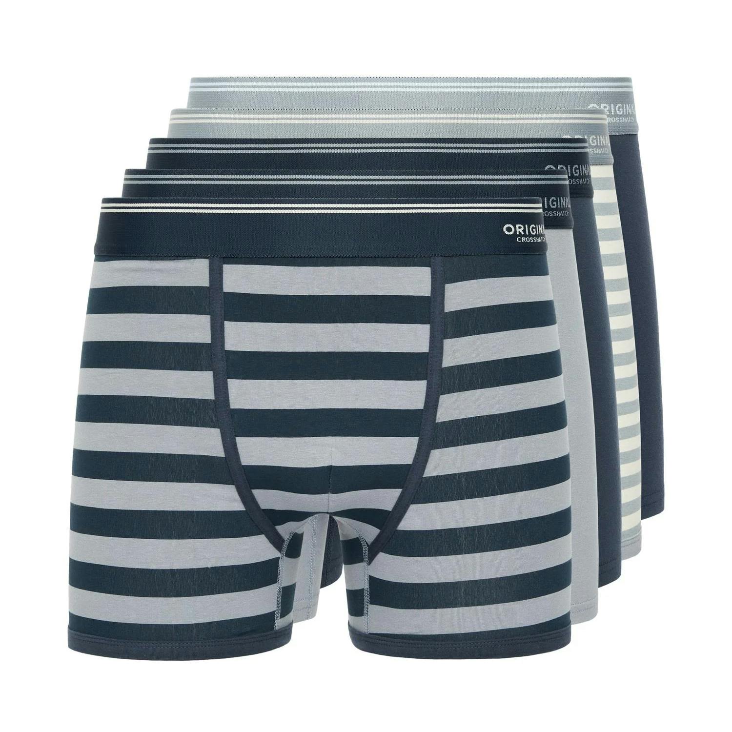 Crosshatch Men's Blue Linatrix Boxer Shorts (Pack Of 5) - Xl - 95% Cotton/5% Elastane