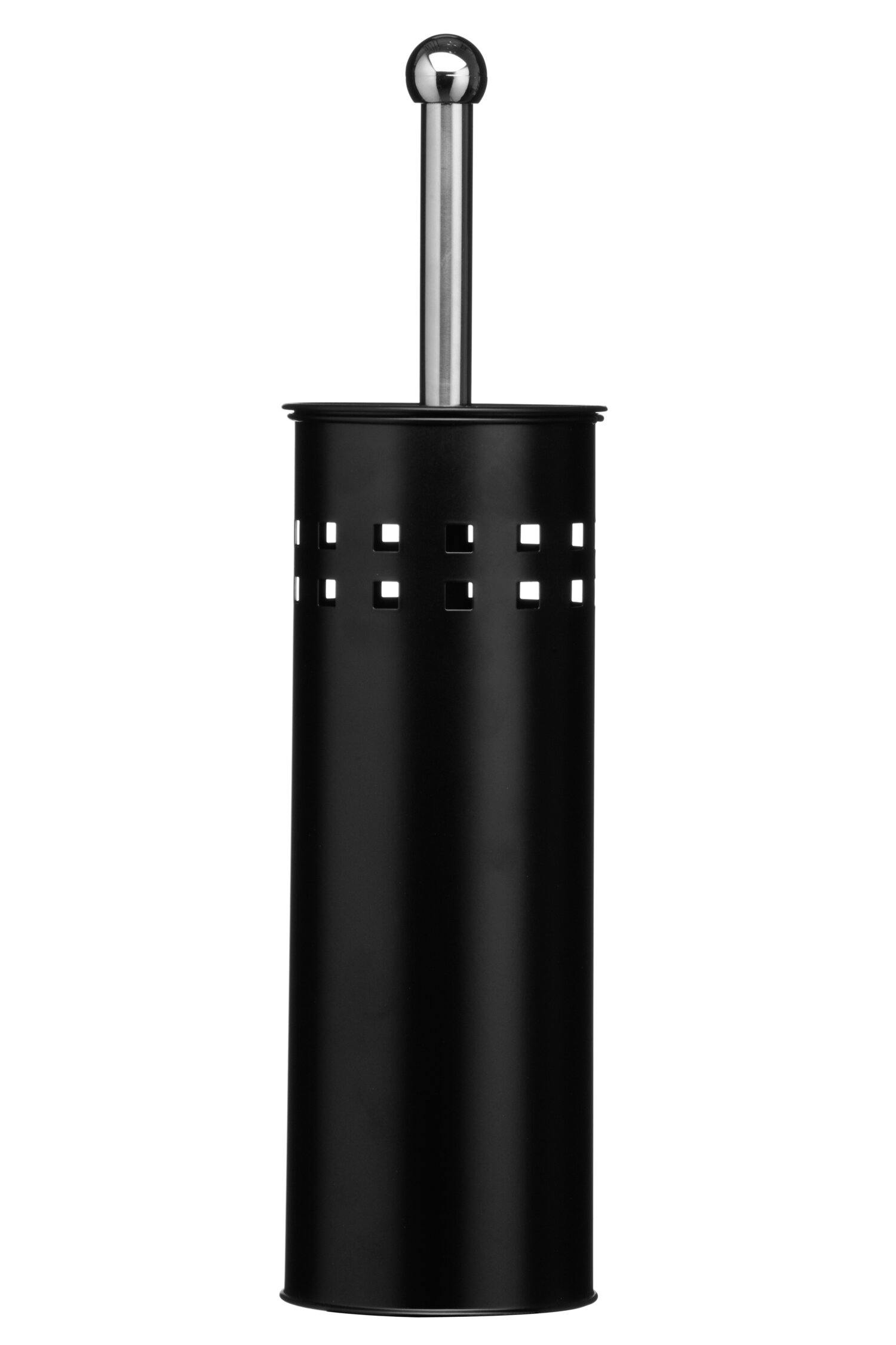 Toilet Brush Square Design Matt Black Plastic Stainless Steel Bathroom Accessory - Image 4