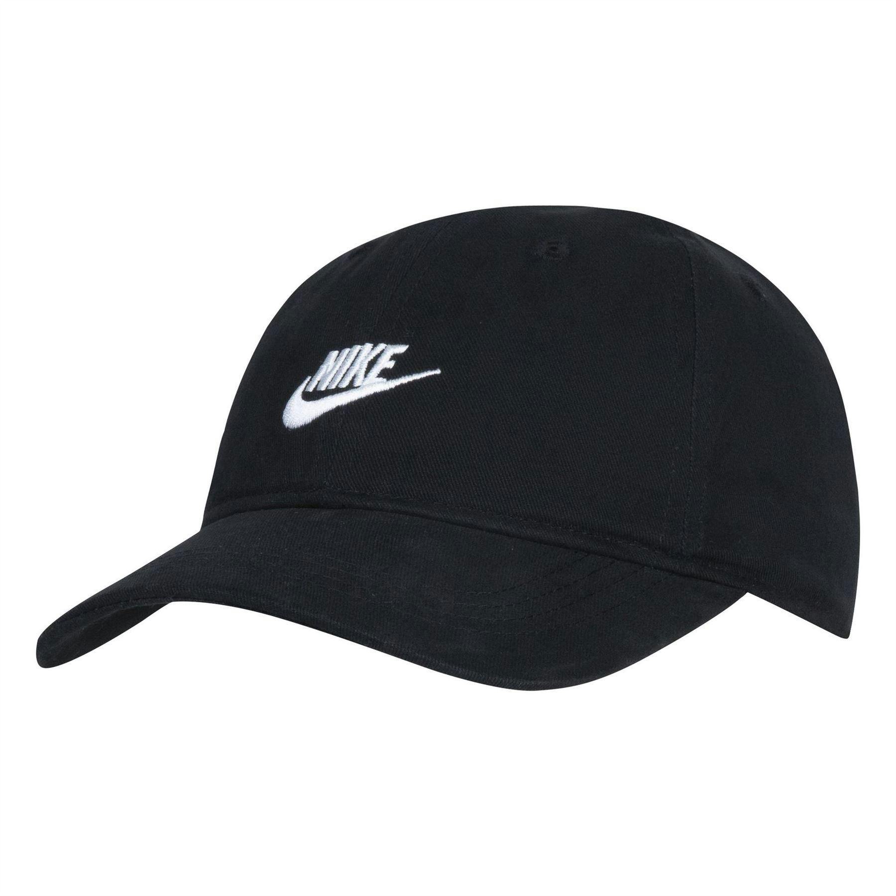 Nike Black Childrens/Kids Heritage Logo Brushed Cotton Twill Baseball Cap - One Size