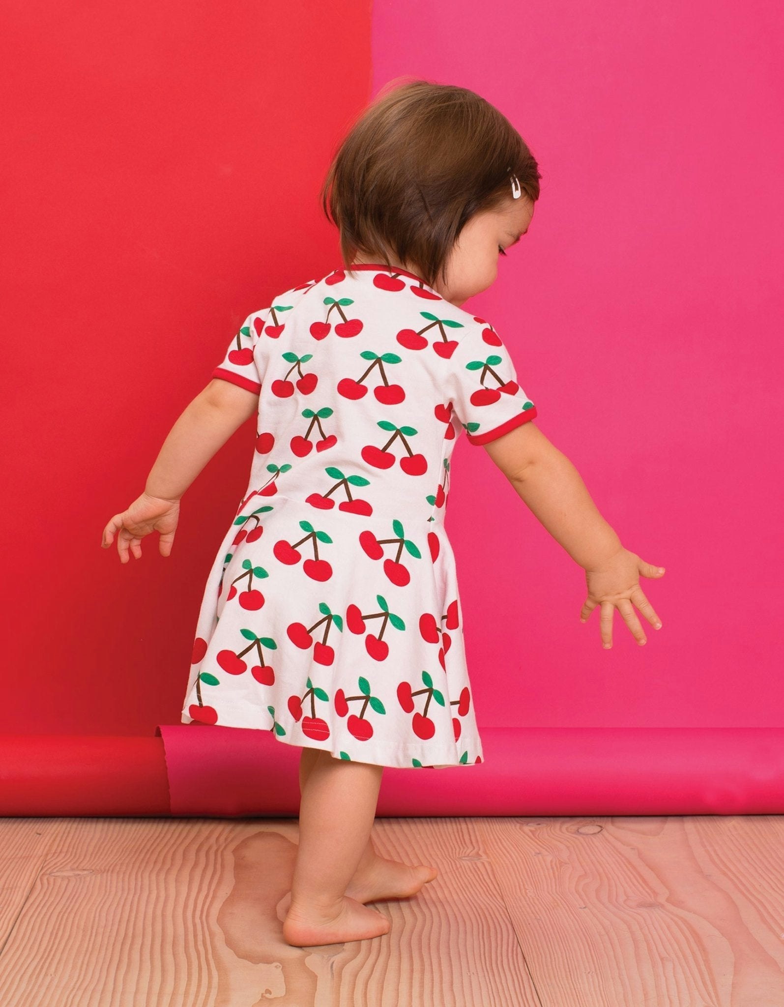 Toby Tiger Organic Cherry Print Skater Dress - 4-5Y / 110Cm