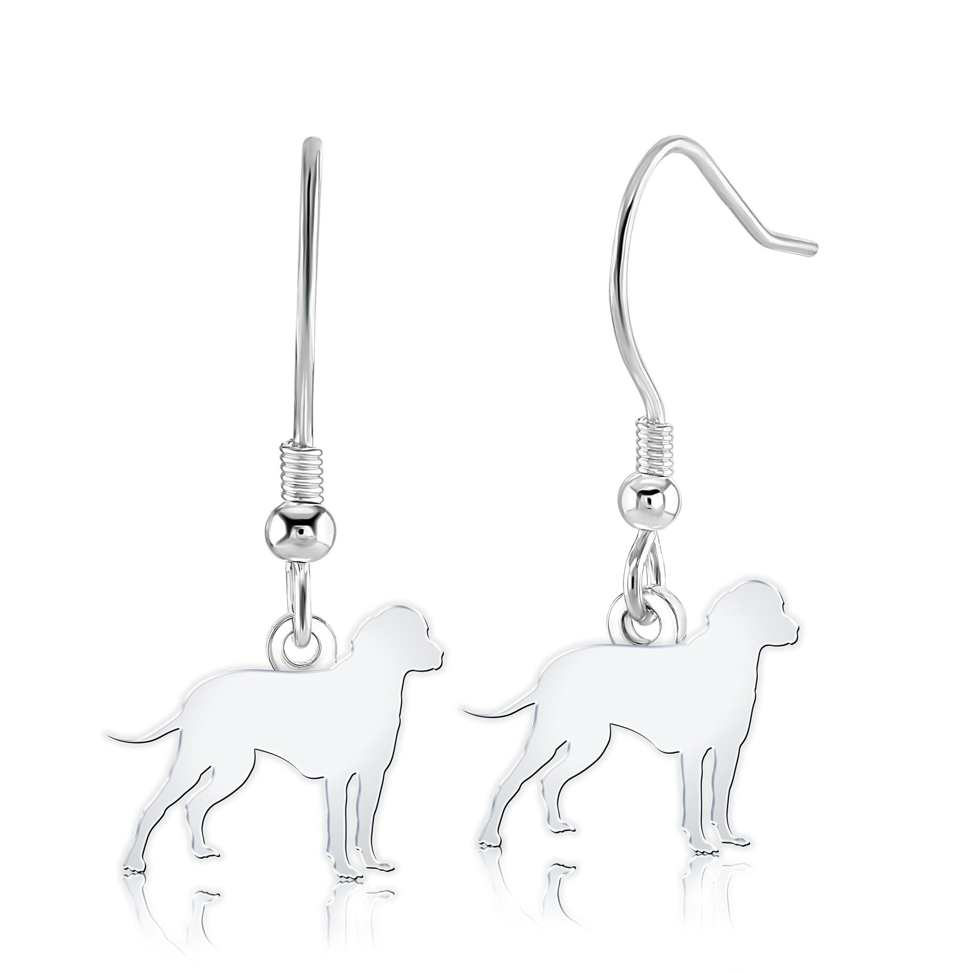 Mylee London Silver Bavarian Mountain Hound Silhouette Earrings - No - Hook