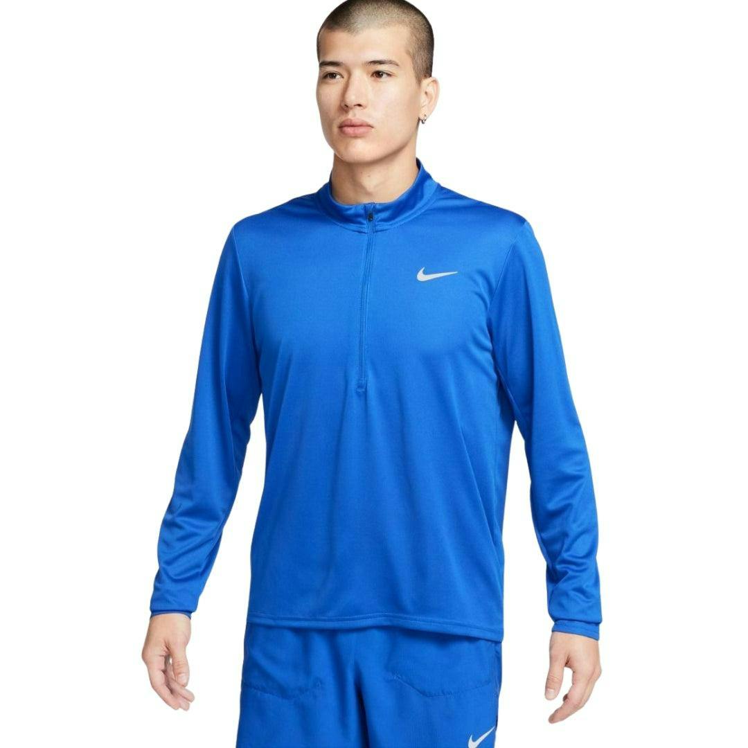 Nike Men's Blue Quarter Zip Running Top - Royal - Xxl - Royal - 100% Polyester