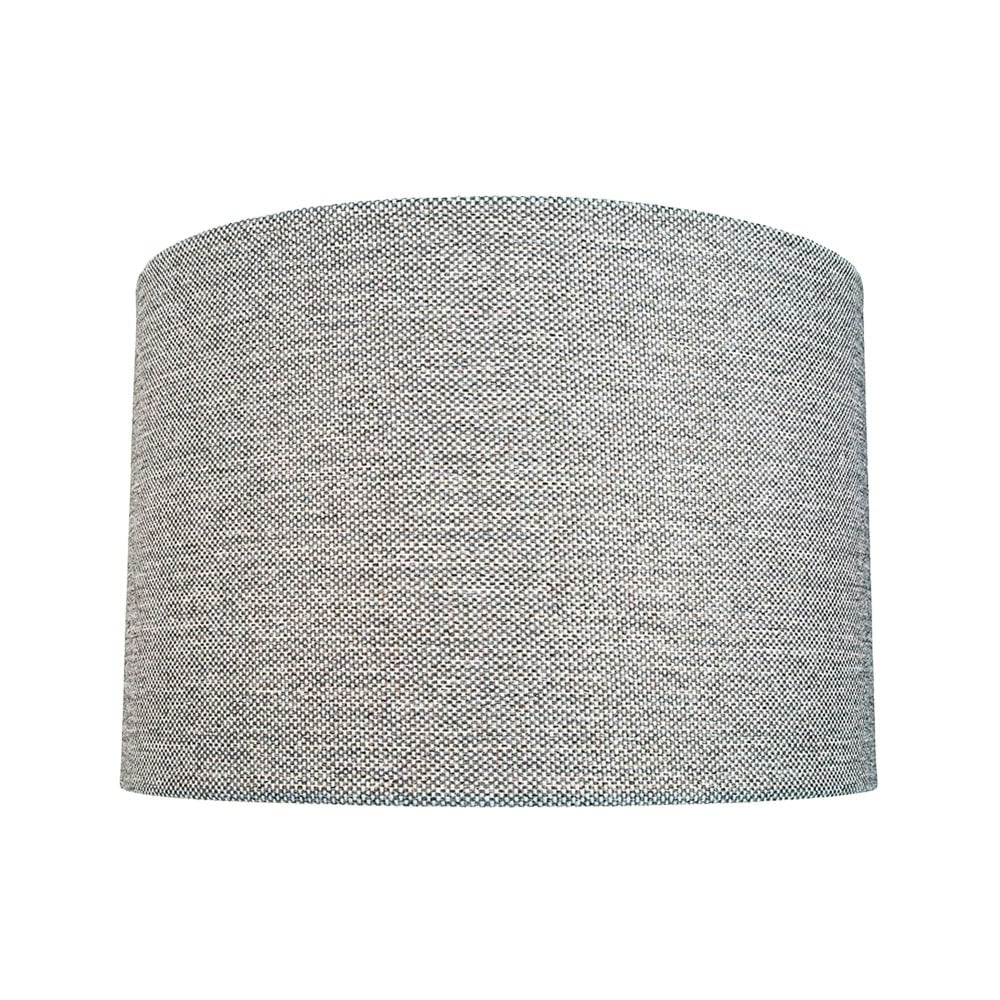 Happy Homewares Light/Grey Modern And Sleek Width Linen Fabric Drum Lamp Shade 60W Maximum 25Cm