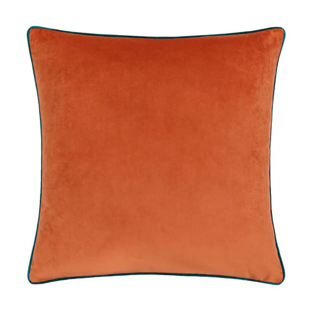 Furn Orange Meridian Velvet Cushion Cover - Tiger/Teal - 45Cm X 45Cm - Tiger/Teal - 100% Polyester