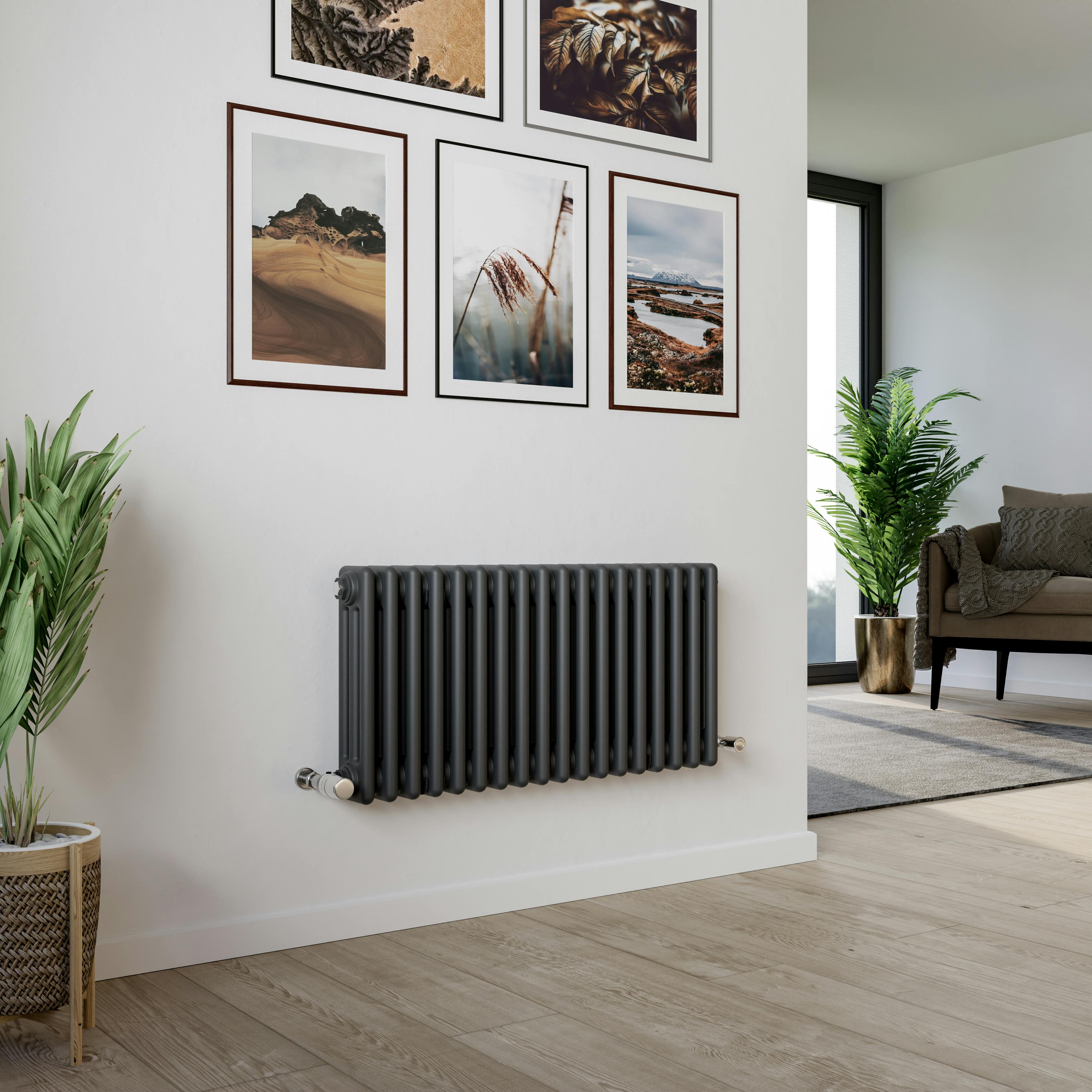 Agadon Anthracite Kylo 3 Column Traditional Radiator - 400 X 830
