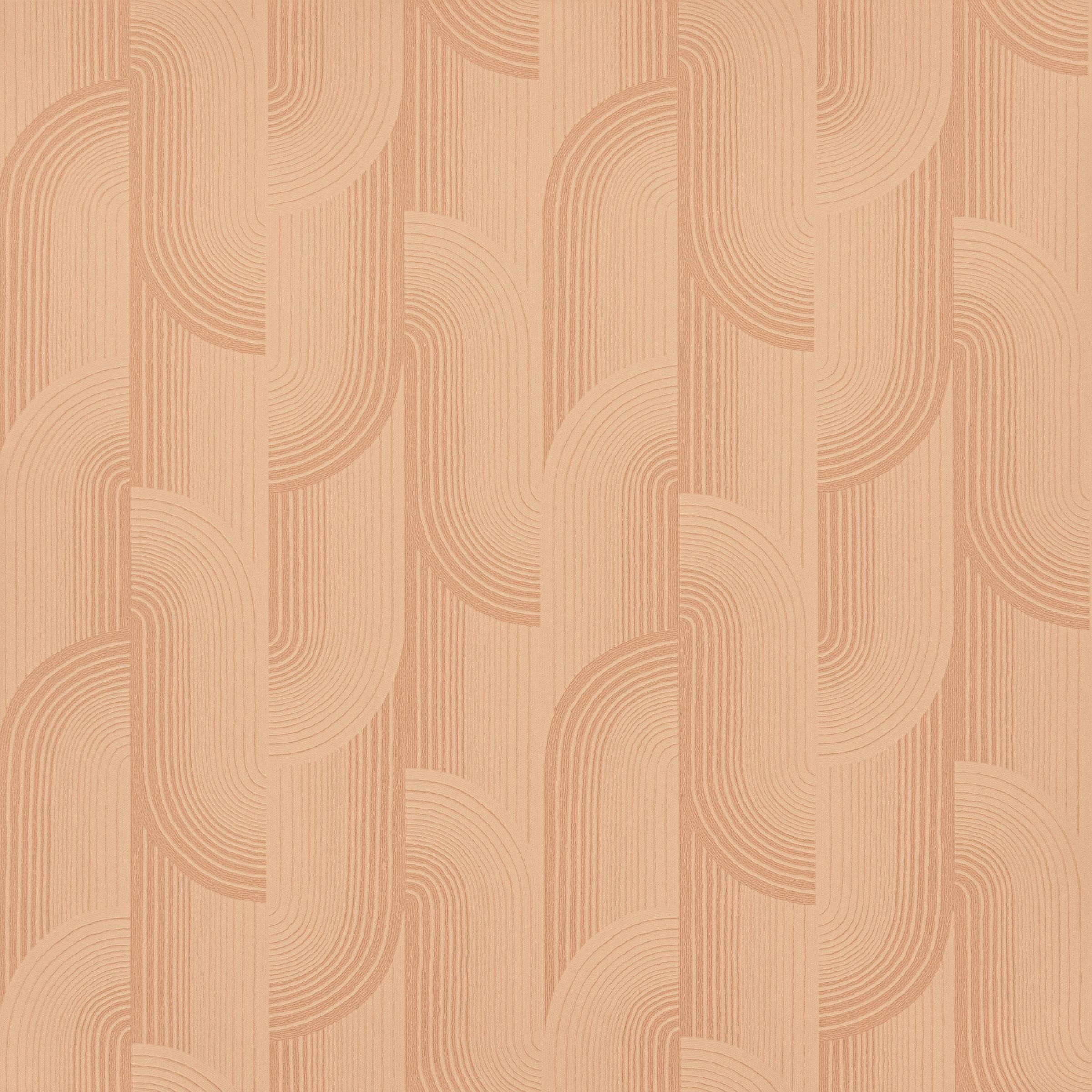 Grandeco Boutique Romanie Coral Art Deco Rust Luxury Embossed Wallpaper - Image 4