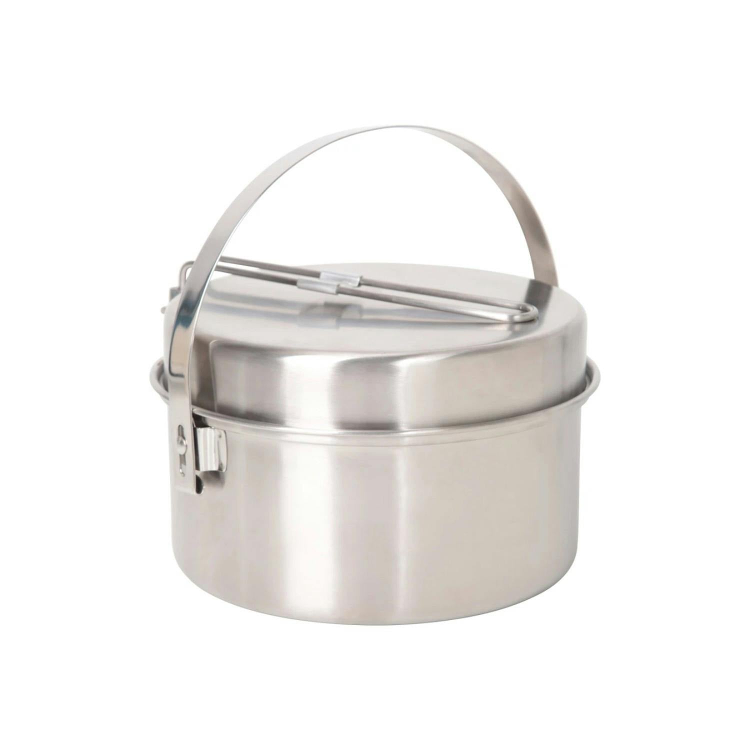 Mountain Warehouse Silver Stainless Steel Camping Family Cookware Set - One Size