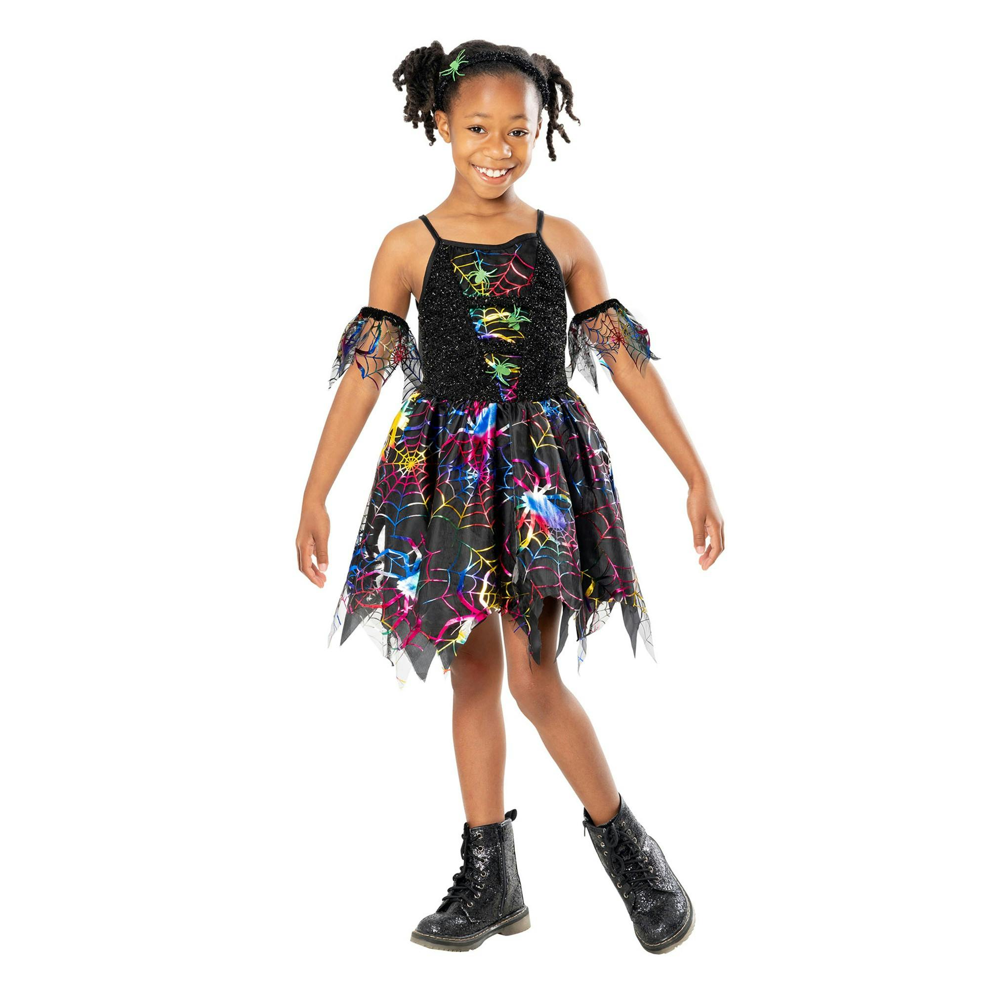Bristol Novelty Girls Spider Costume - Multicoloured - 7-8 Years - Multicoloured