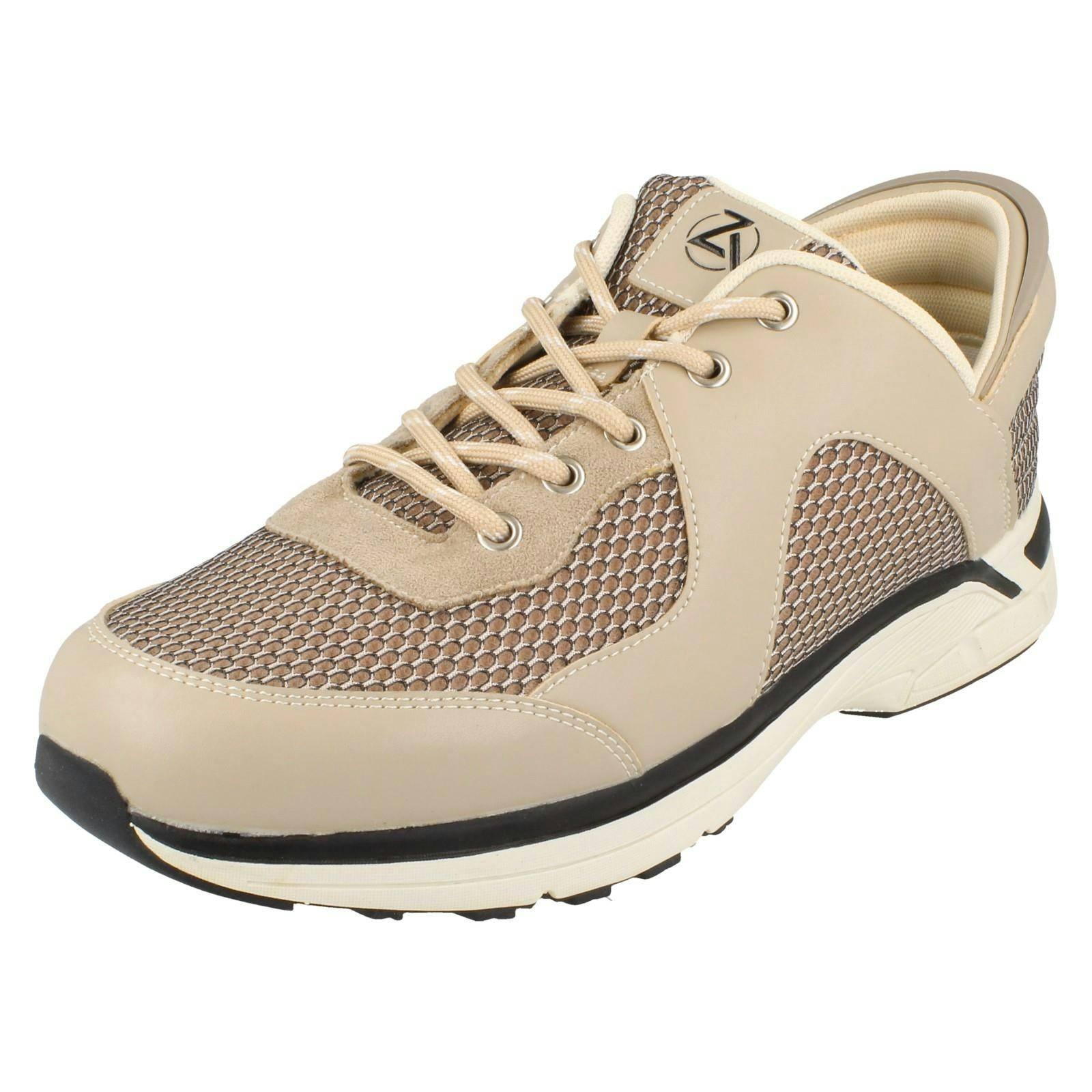 Spot On Men's Beige Zeba Casual Lace Up Trainers 201906A - Uk 13