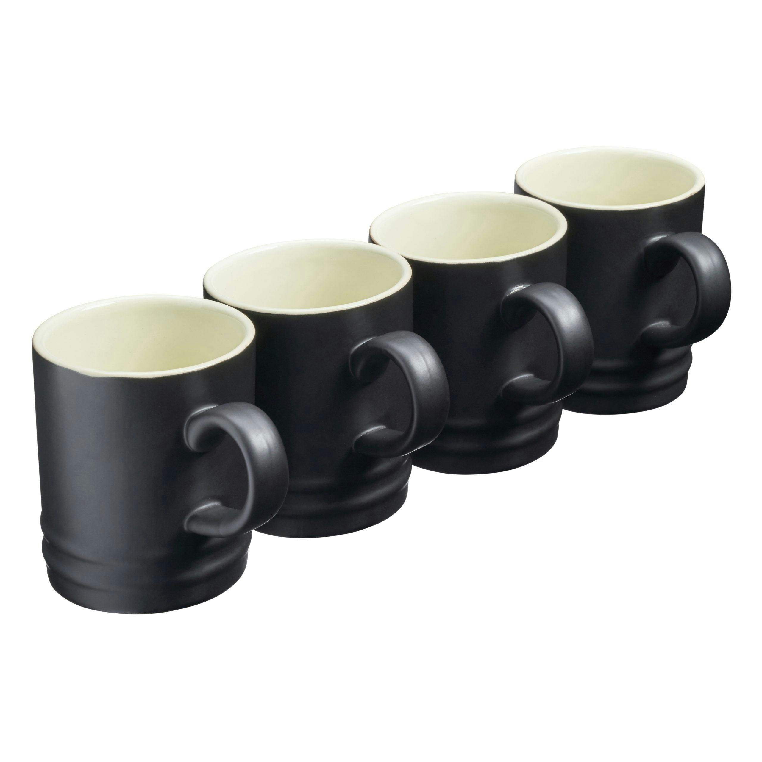 Cooks Professional 4 Piece Mug Set | 350Ml | Matt Black - Image 4
