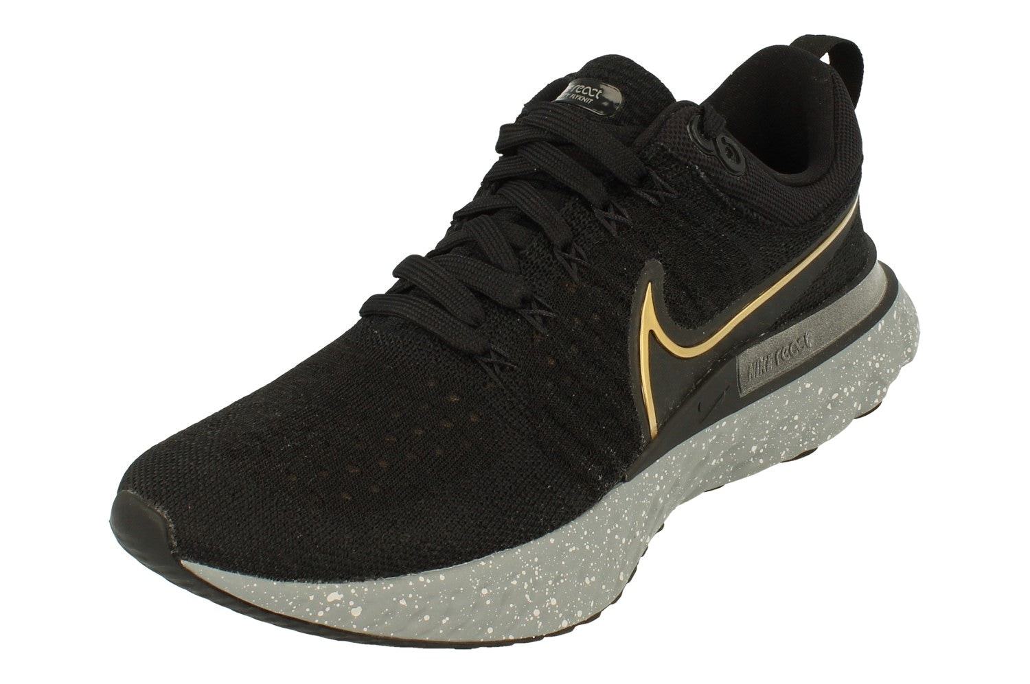 Nike Men's Black/Gold/Grey React Infinity Run Fk 2 Ct2357 009 - Uk 7.5 | Us 8.5 | Eu 42