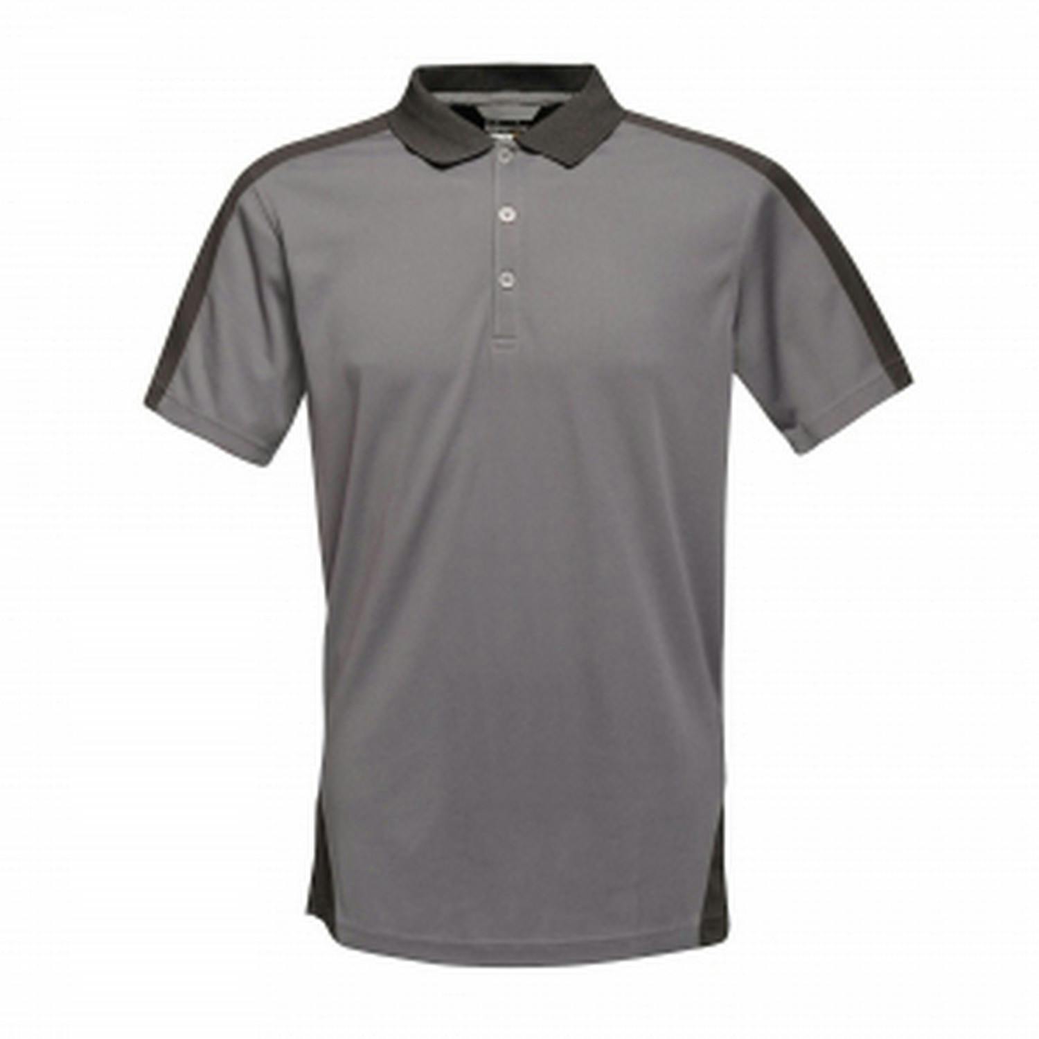Regatta Men's Grey/Black Professional Contrast Coolweave Polo Shirt - Seal - Xl - Seal - 100% Polyester