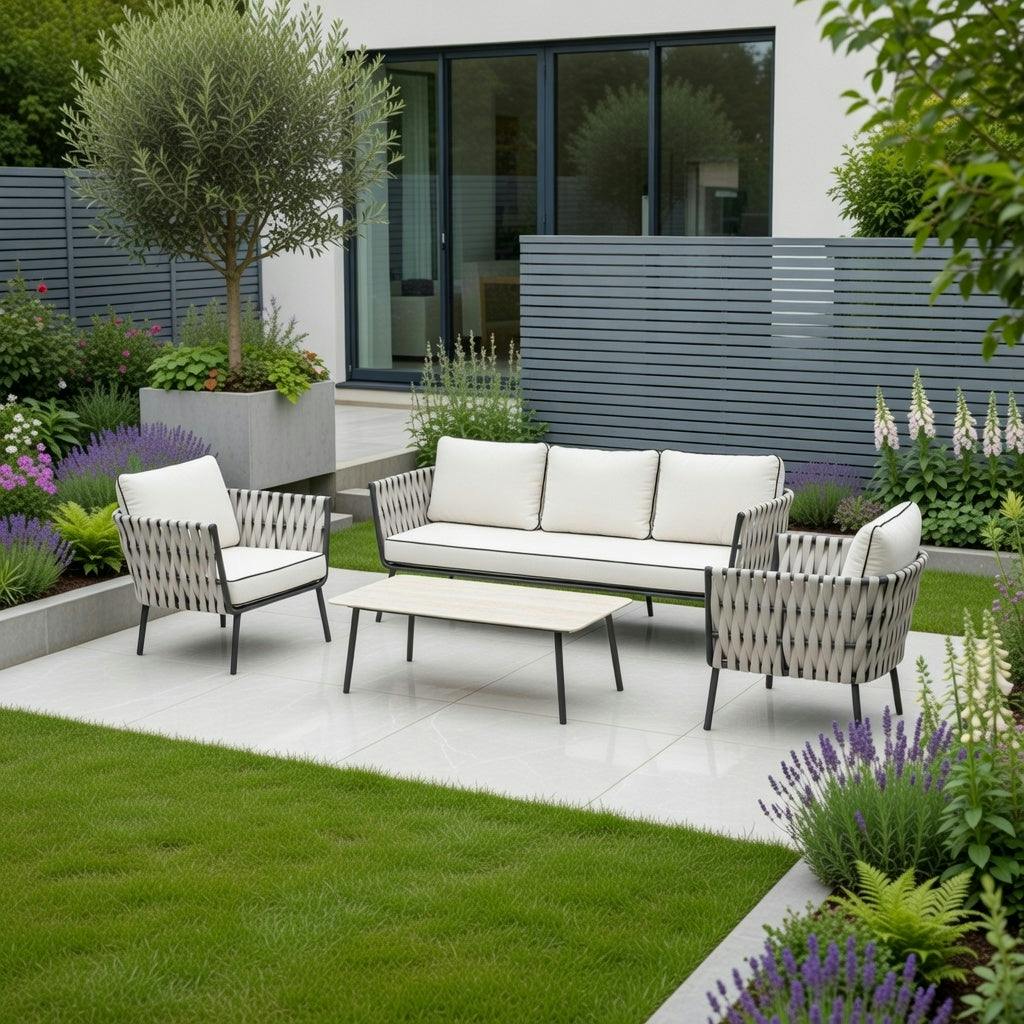 Ds Living Rope Aluminium Garden Furniture 5 Seater