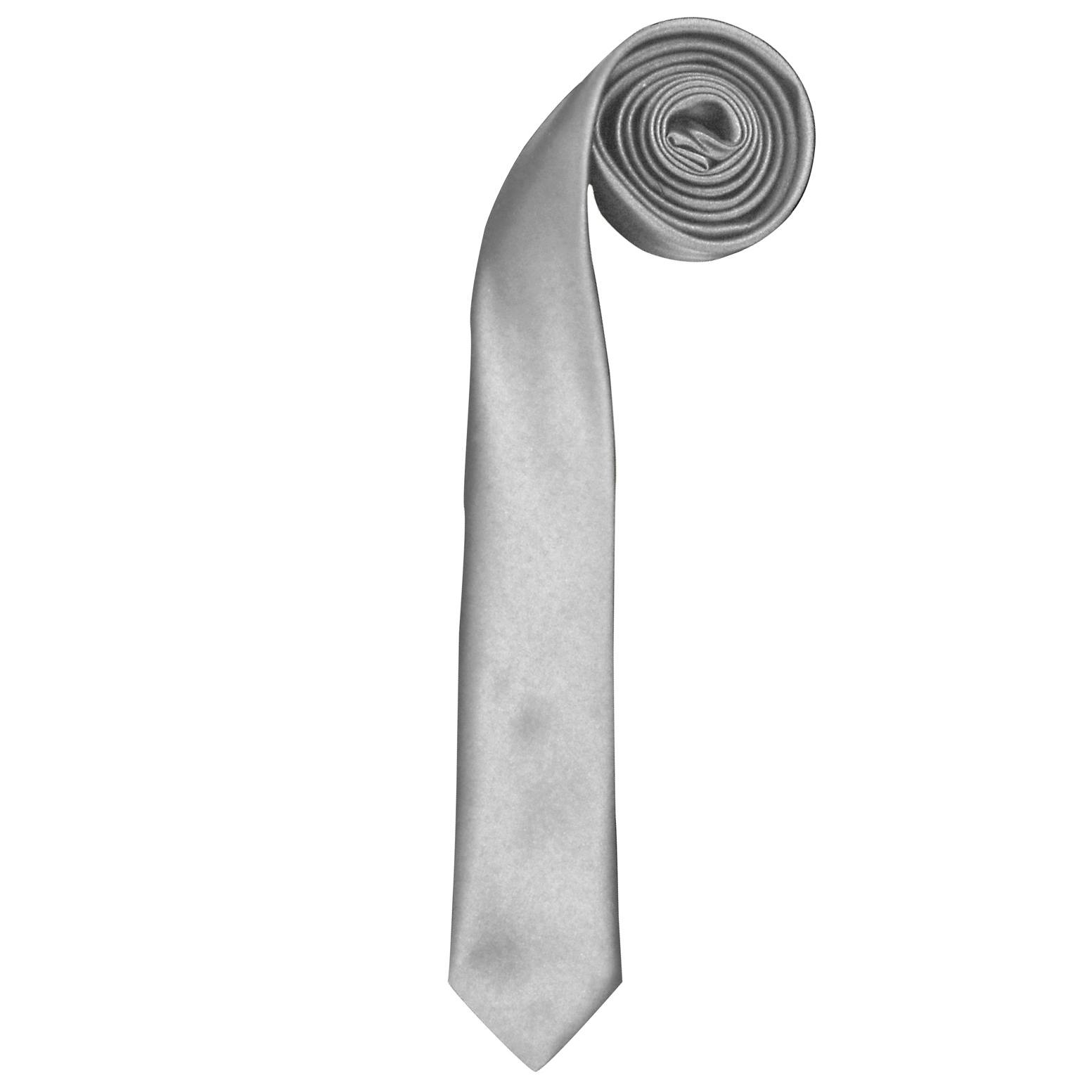 Premier (One Size, Silver) Tie - Mens Slim Retro Work Tie (Pack Of 2) - Image 4