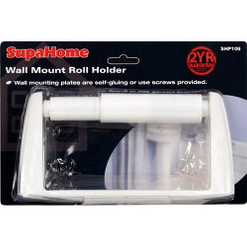 Supahome White Toilet Roll Holder - One Size - 100% Mixed