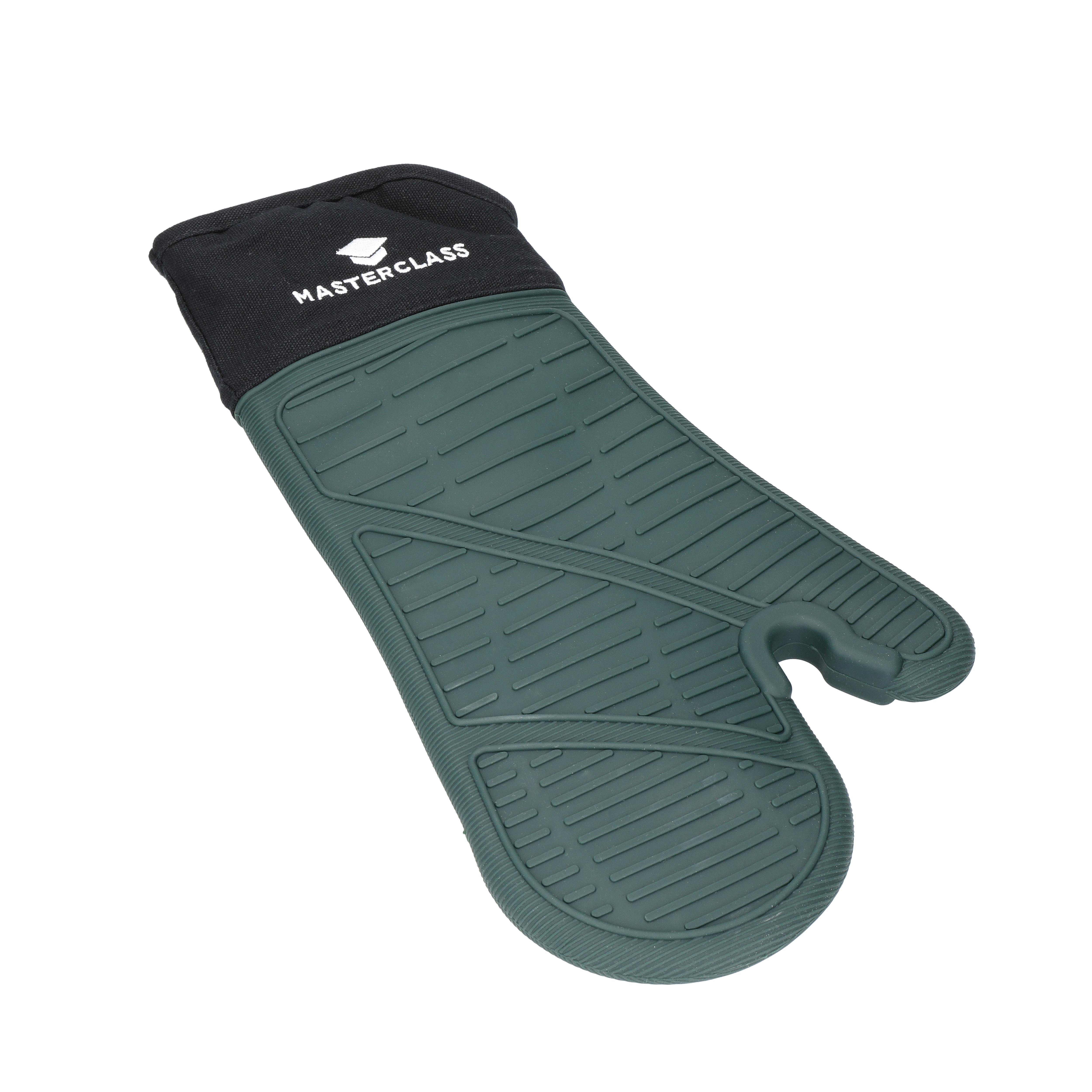 Rackhams Green Silicone Single Oven Glove,