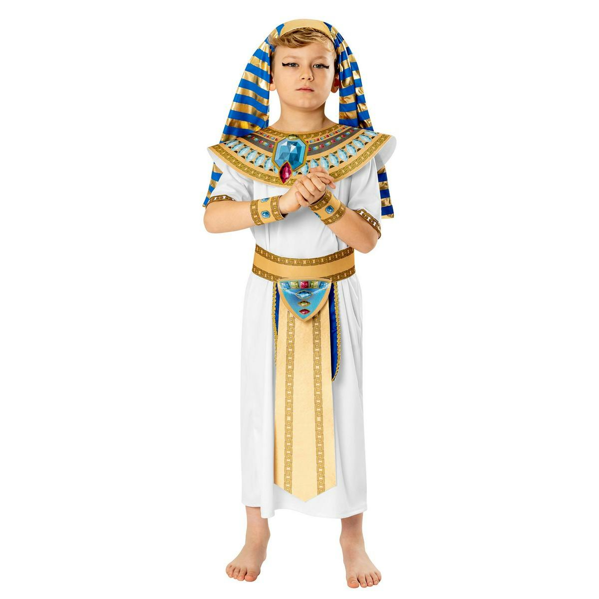 Bristol Novelty Boys Blue/White Pharaoh Costume - 7-8 Years