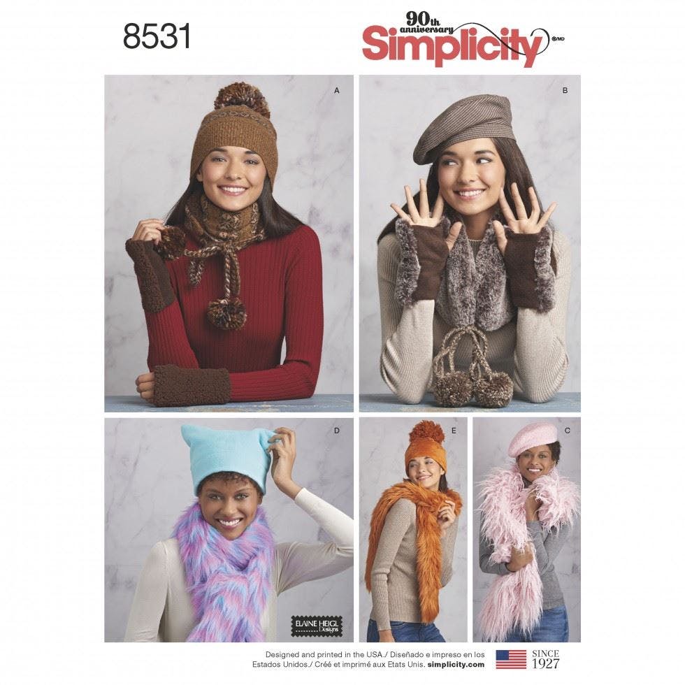 Simplicity Women's Sewing Pattern 8531, Scarves, Headwear For A (S-M-L) - Easy - A (S-M-L)