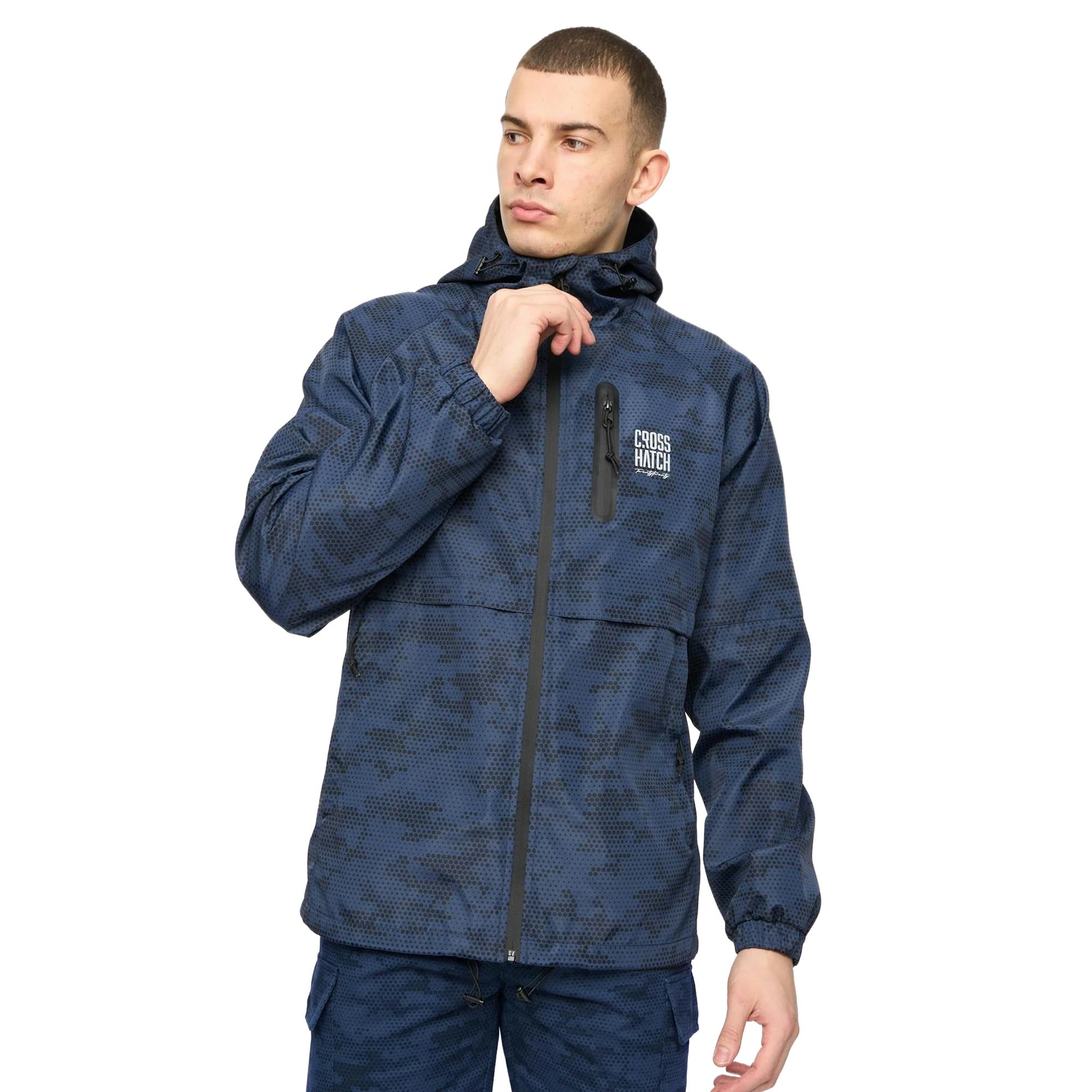Crosshatch Men's Janscore Jacket - Navy - L - Navy - 100% Mixed