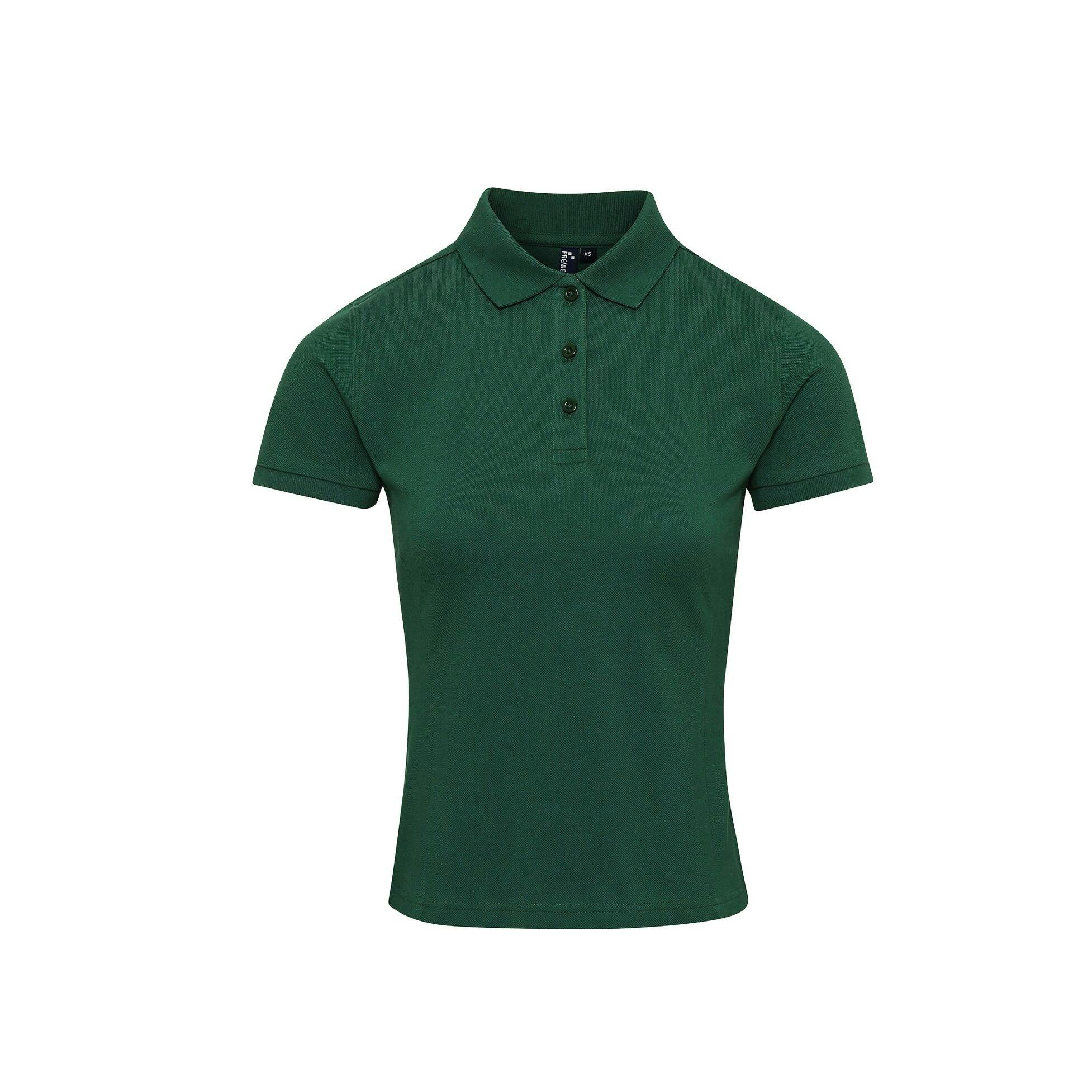 Premier Women's Bottle Green Coolchecker Plus Piqu Polo With Coolplus In | Size: Xl - Image 3