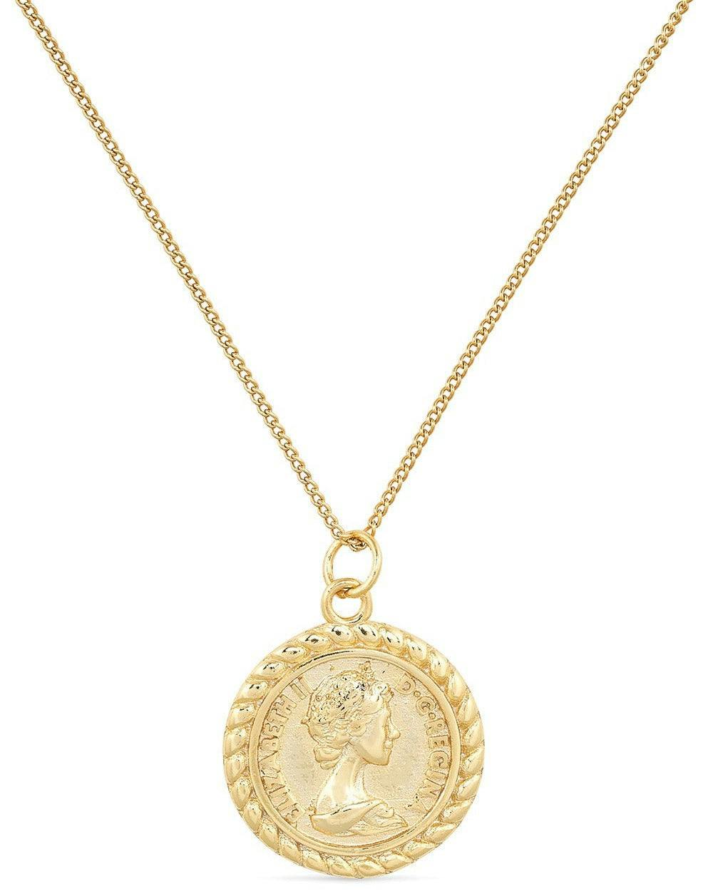 Elk & Bloom Gold Chunky 18K Lucky Coin Medallion Necklace - Pendant Only - No Thank You