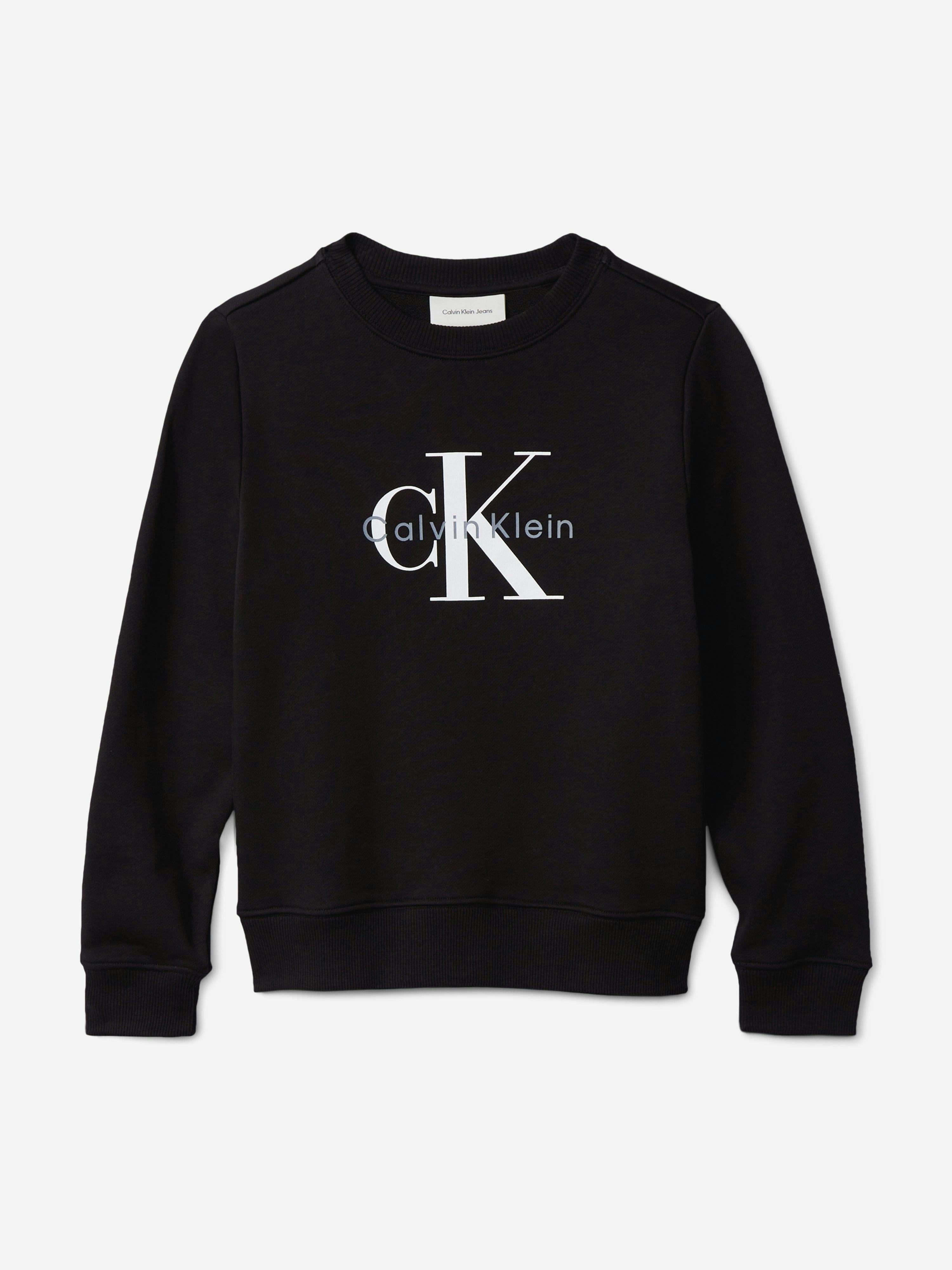 Calvin Klein Boys Black Kids Ck Monogram Sweatshirt In - 6 Yrs