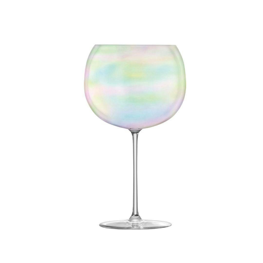 Lsa International Light Lsa Set Of 4 Bubble Pearl Lustre Stemmed Balloon Glass Goblets 680Ml - 680Ml - Pearl - Glass