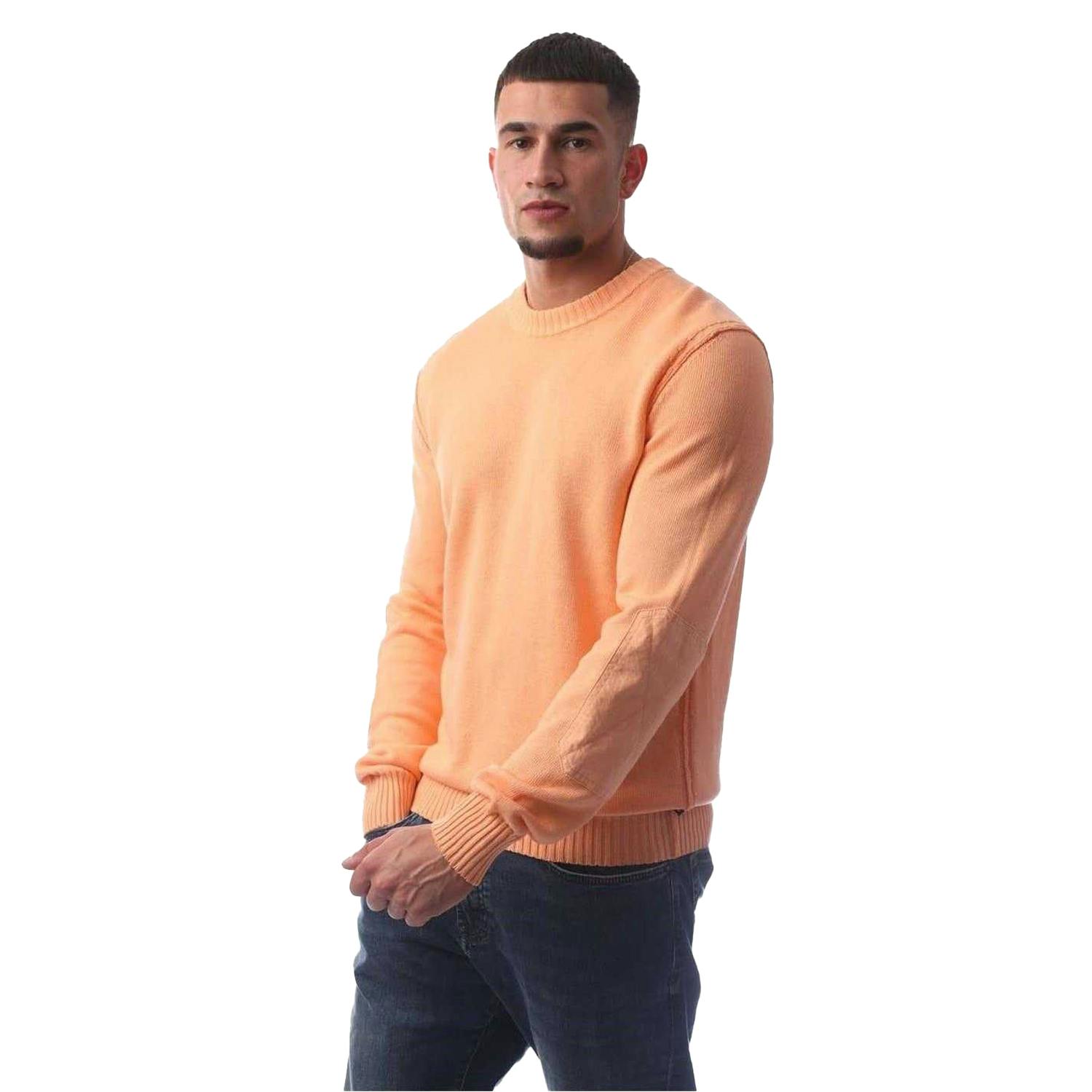 Boss Men's Orange Crew Neck Regular Casual Sweater Top - Pastel - L - Pastel - 100% Mixed
