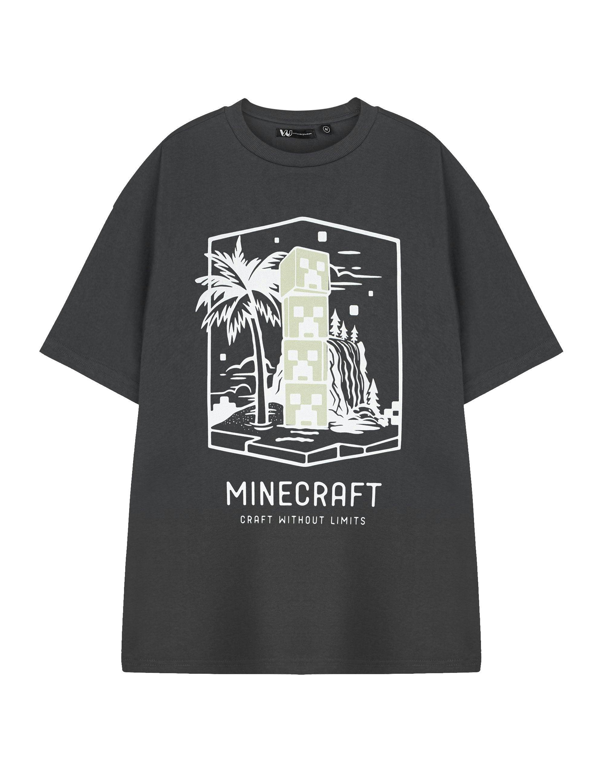 Vanilla Underground Men's Grey Minecraft Craft Without Limits Short Sleeved T-Shirt - X-Large