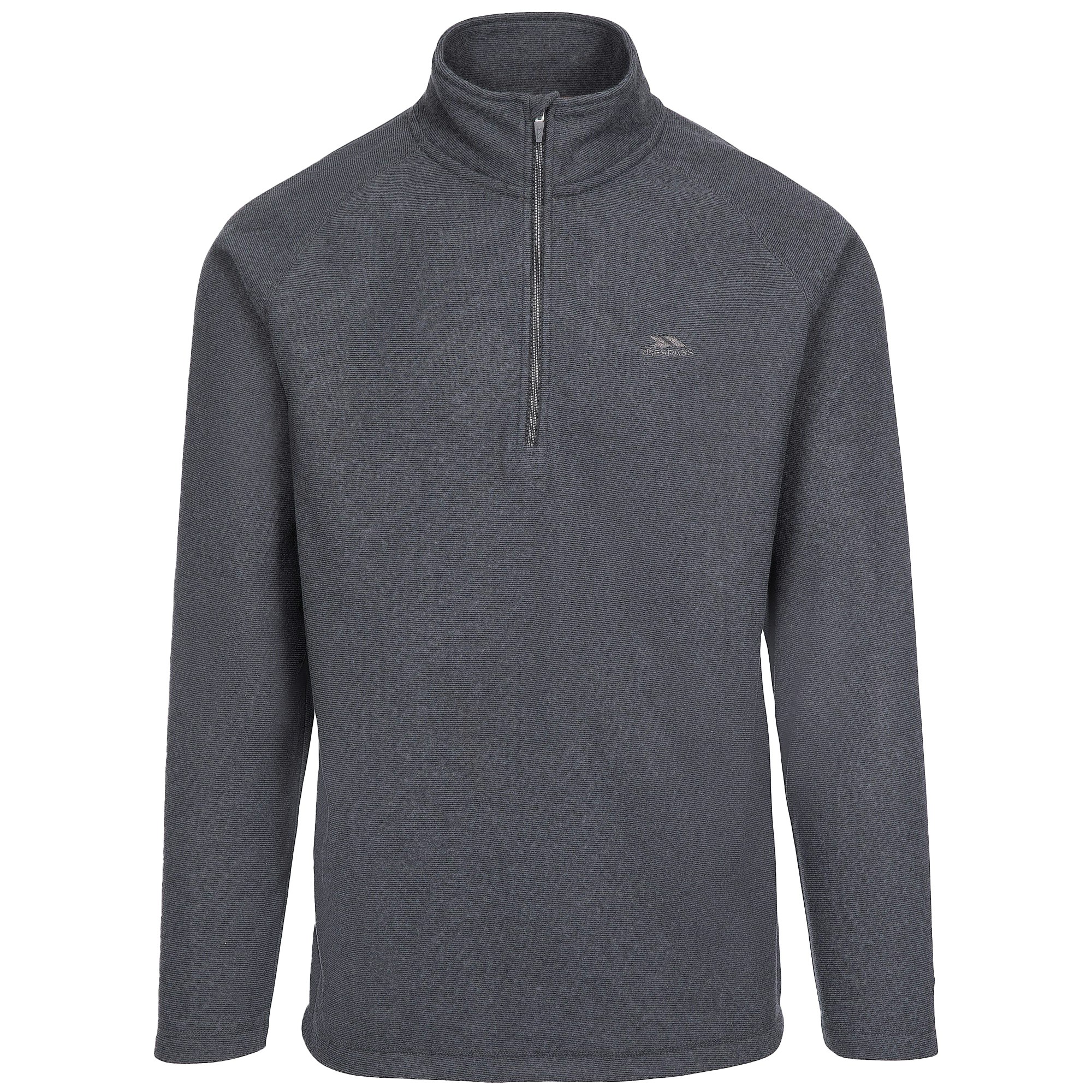 Trespass Men's Keynote Anti Pilling 1/4 Zip Fleece Top - Charcoal - Charcoal - Xxs
