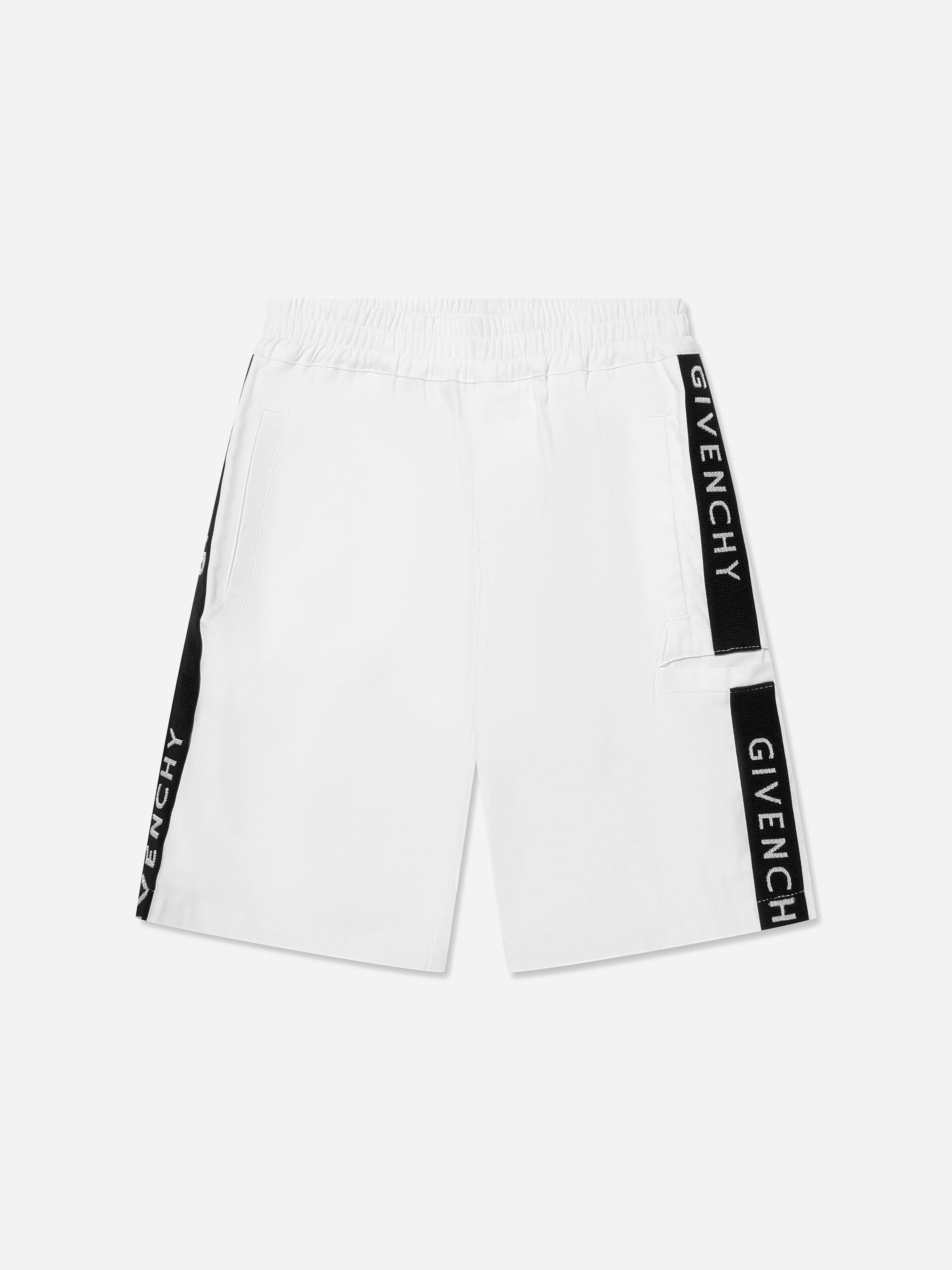 Givenchy Boys White Logo Bermuda Shorts In - 6 Yrs