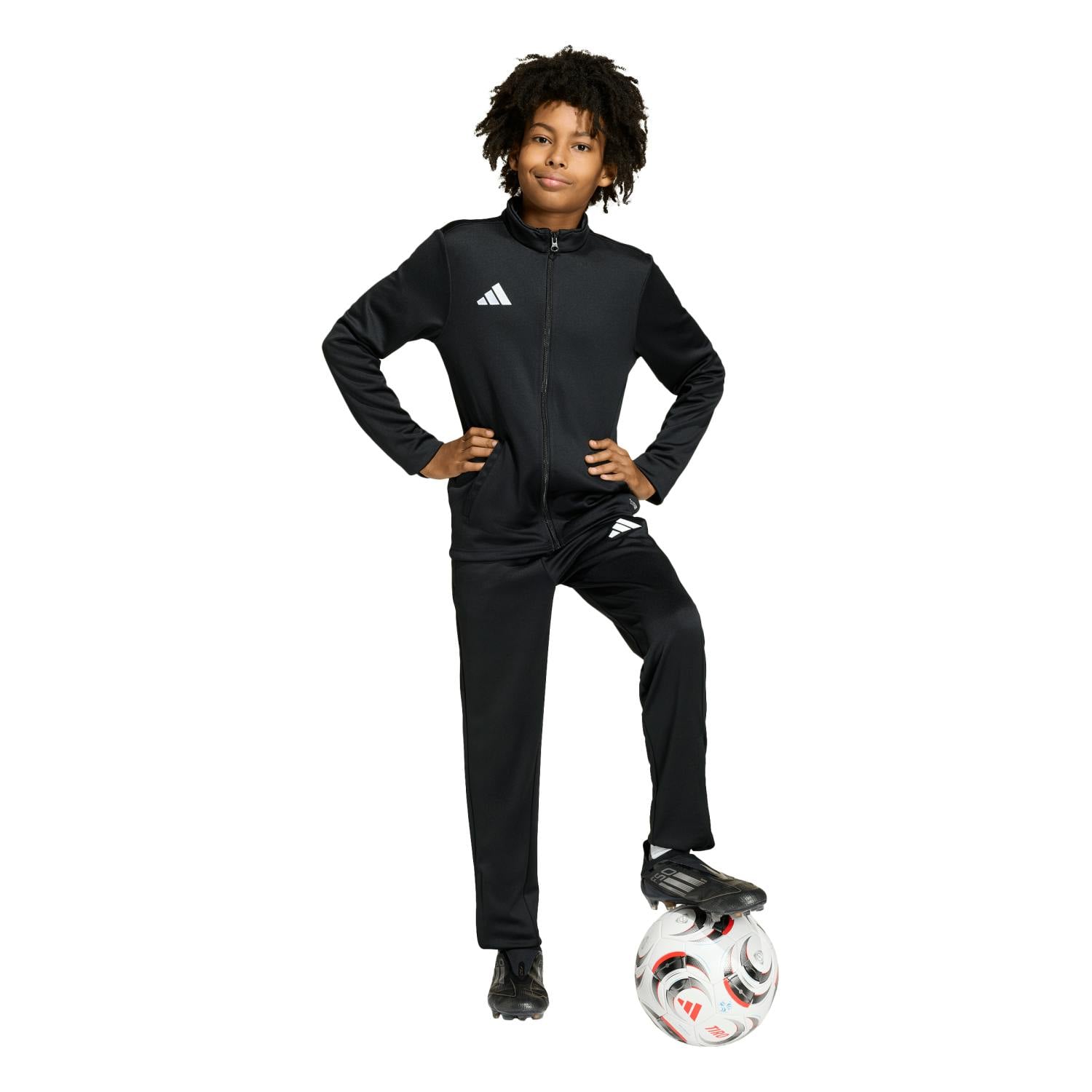 Adidas Boys Black / Girls Entrada 26 Full Zip Tracksuit Jz6608 / Jz6550 - 128 7-8 Years