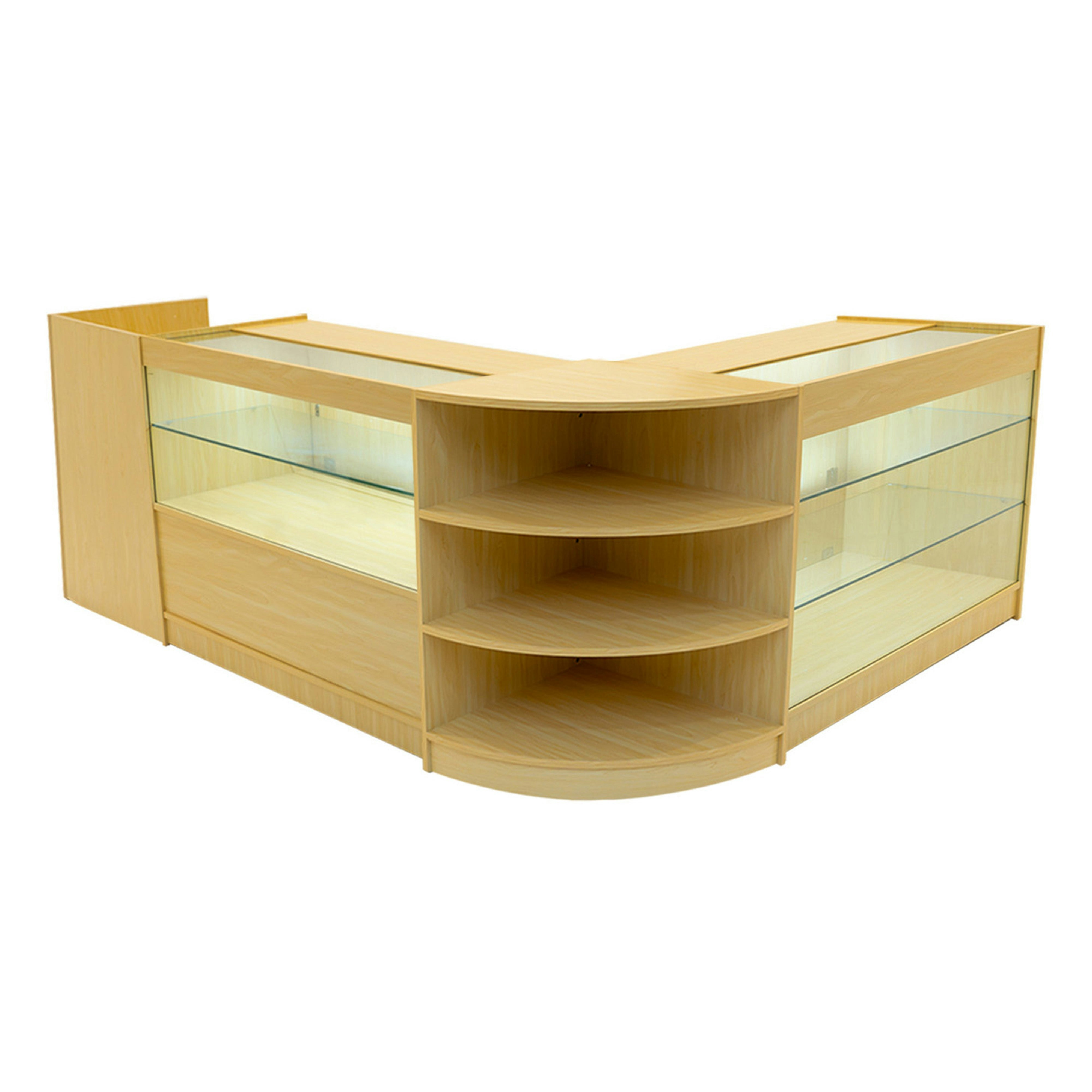 Rackhams White Theia Led Shop Counter Set K1200, C1200, Tb60 & Lm60 - Maple