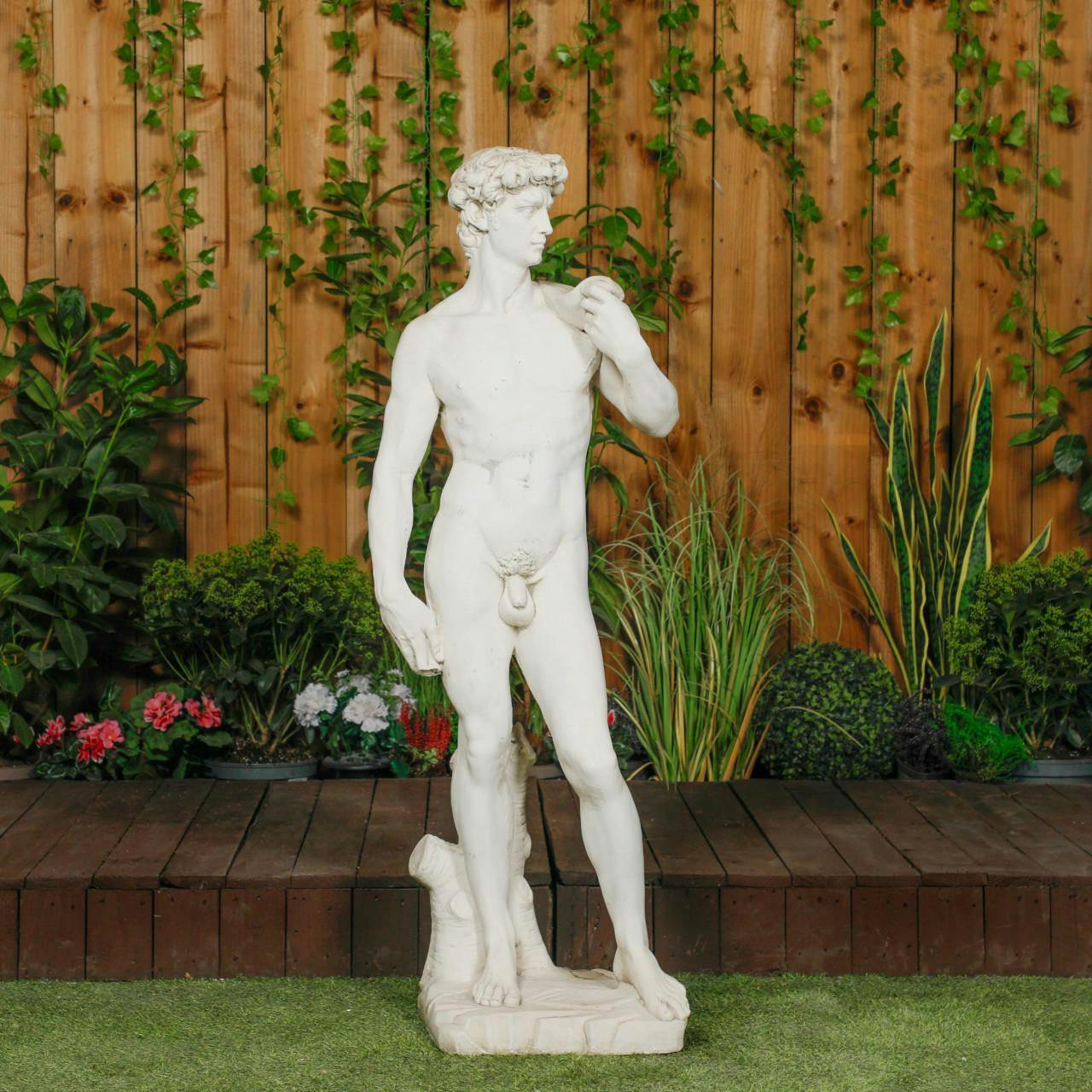 Pda Men's White Stone Large David Garden Statue