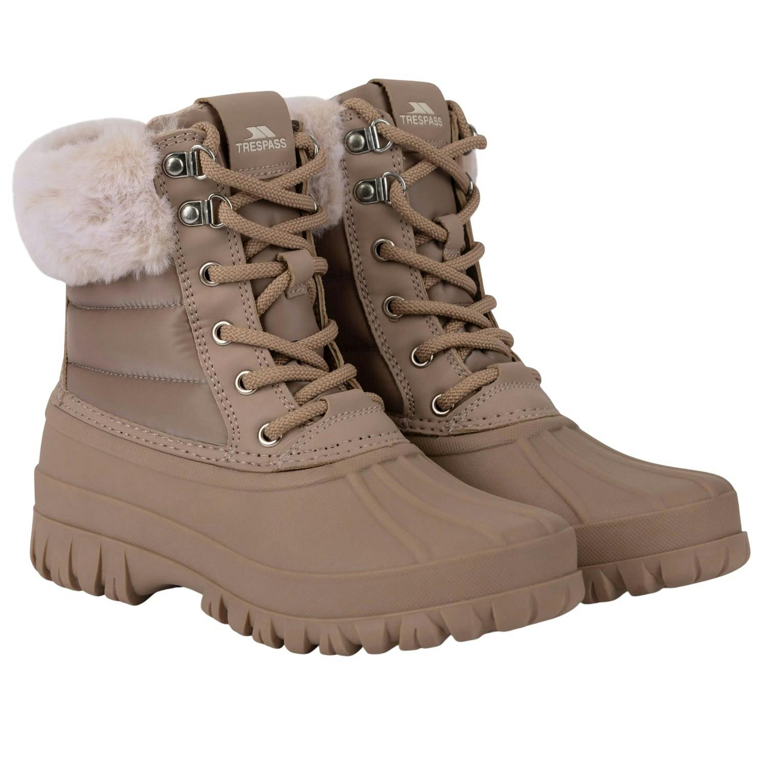 Trespass Women's Beige Briony Snow Boots - 5 Uk - 50% Polyurethane/50% Textile