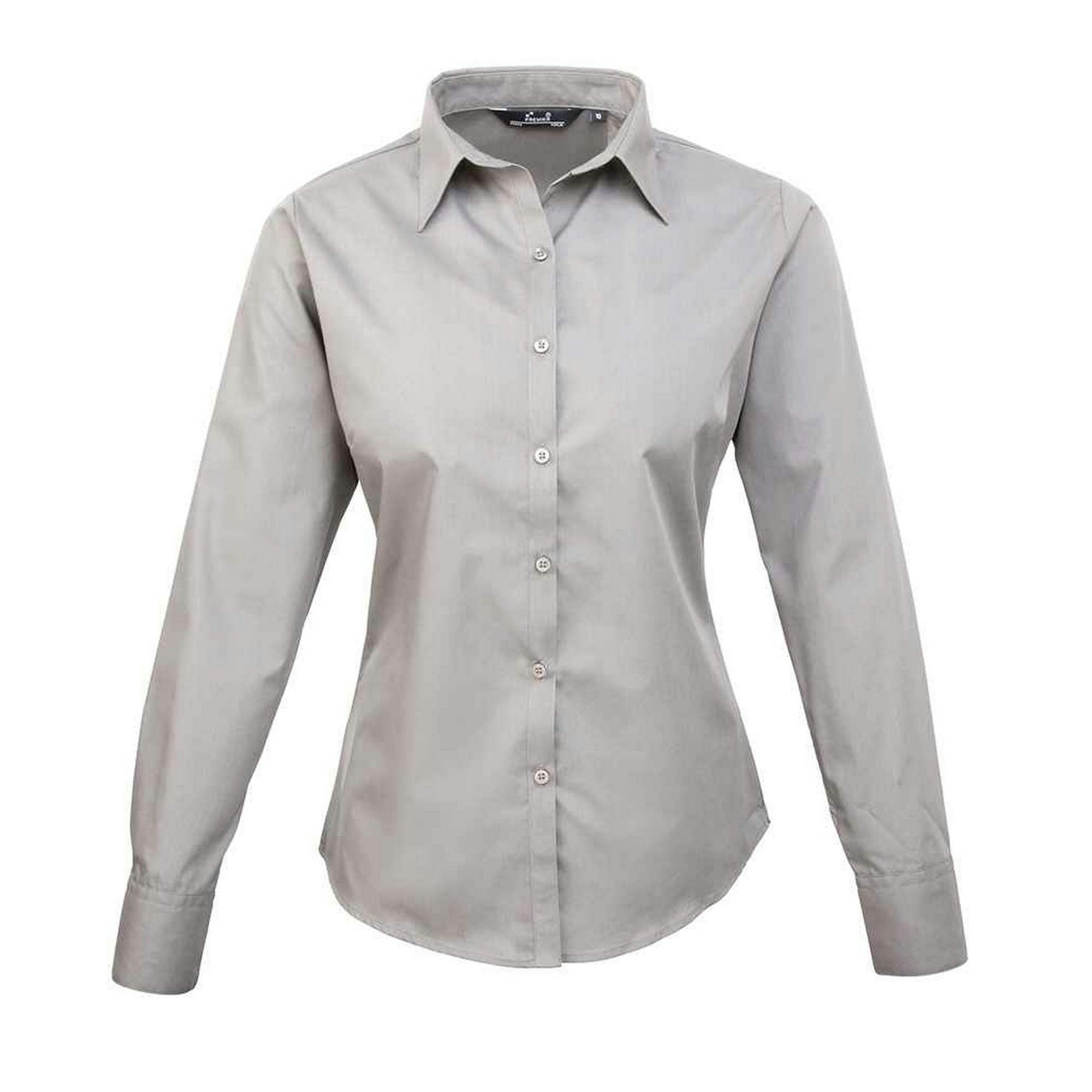 Premier (10 Uk, Silver) Womens/Ladies Long-Sleeved Shirt - Image 3