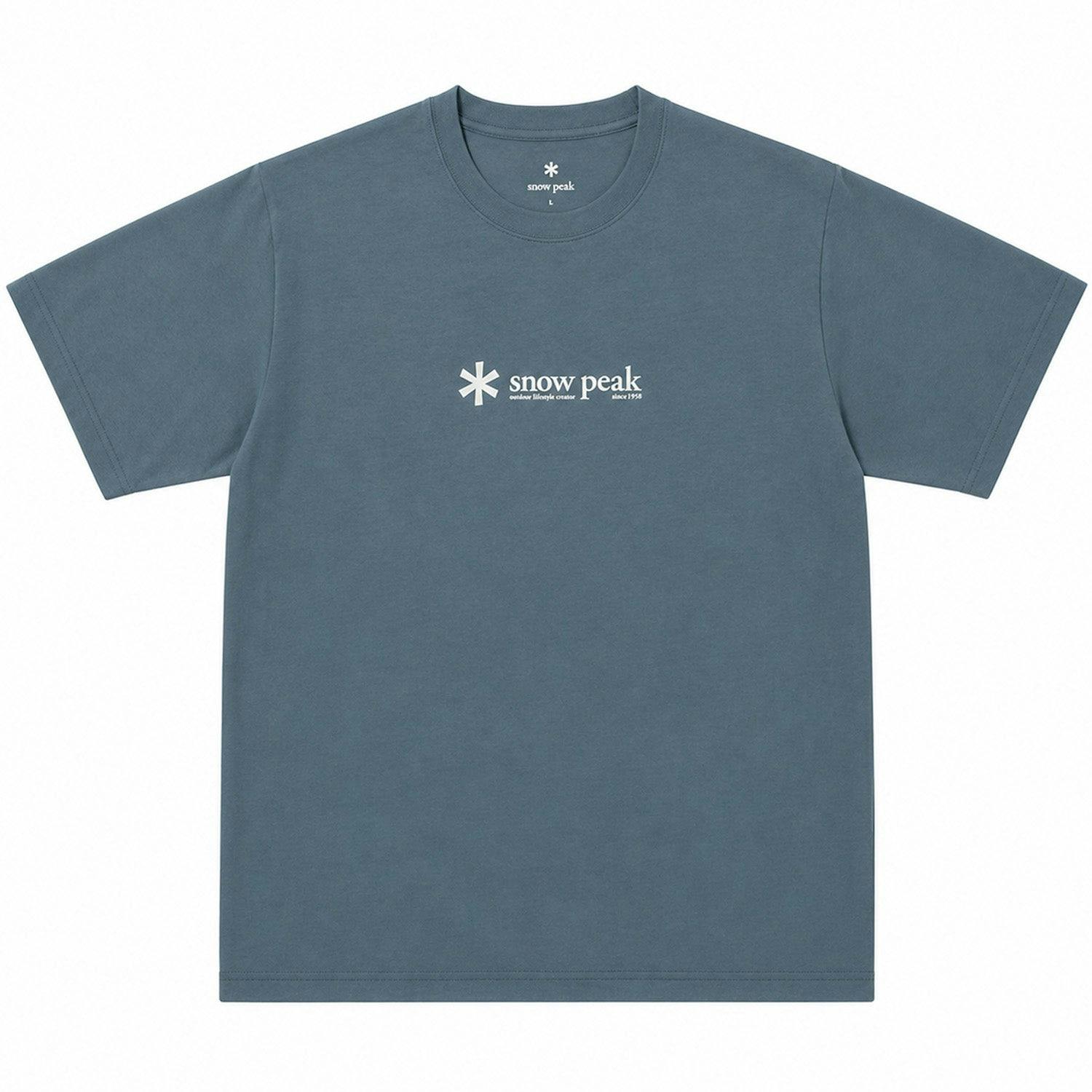 Snow Peak Blue Soft Cotton Logo T-Shirt - Medium