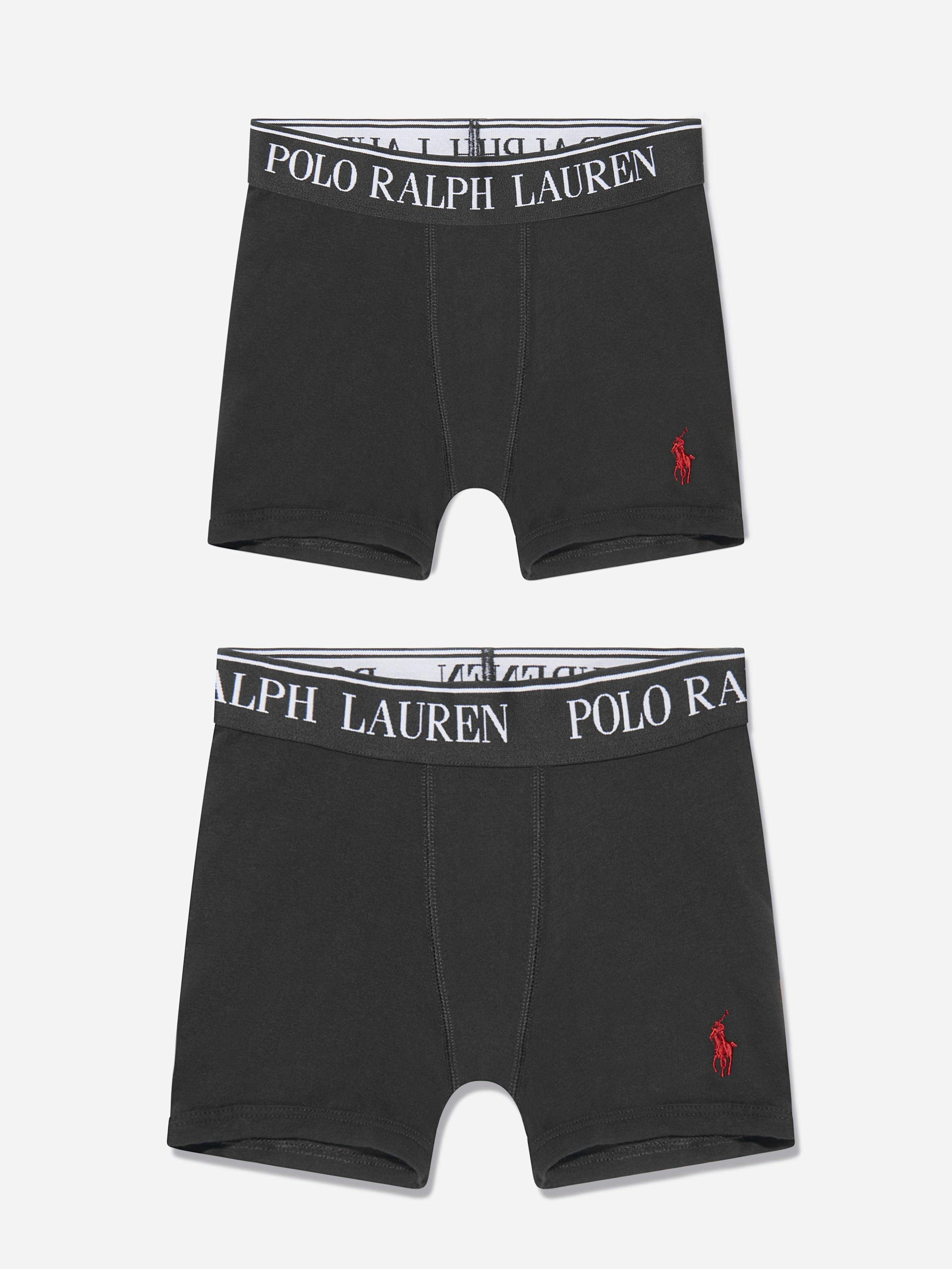 Ralph Lauren Kids Boys Black Ralph Lauren 2 Pack Boxer Shorts Set In - 18-20 Yrs (Xl)